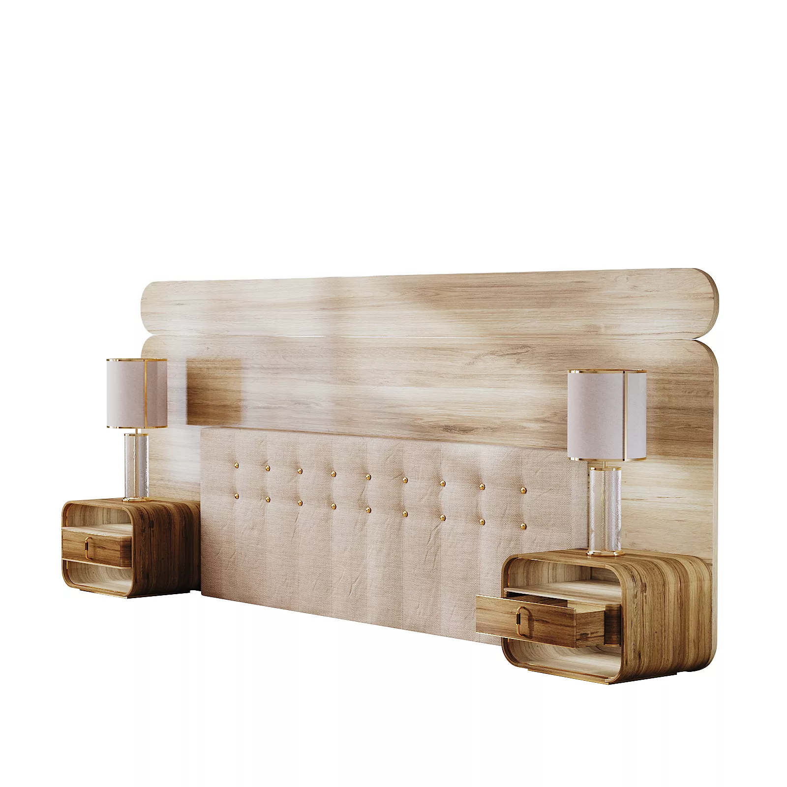 Bedside SET 001 Low-poly 3D model