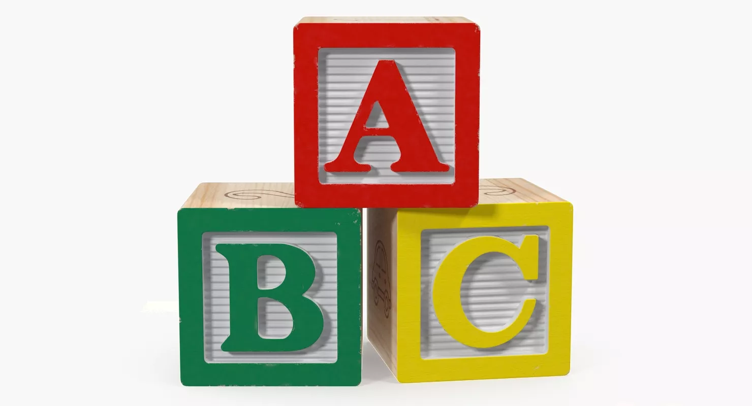ABC Wooden Blocks 3D model