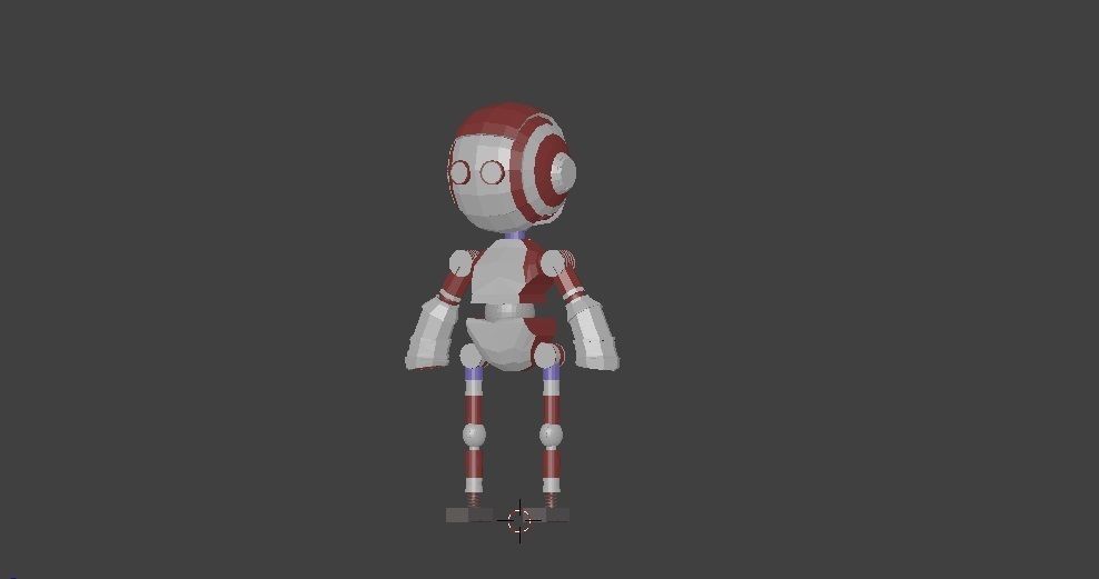 Low Poly Robot Model humanoid 3D model_2