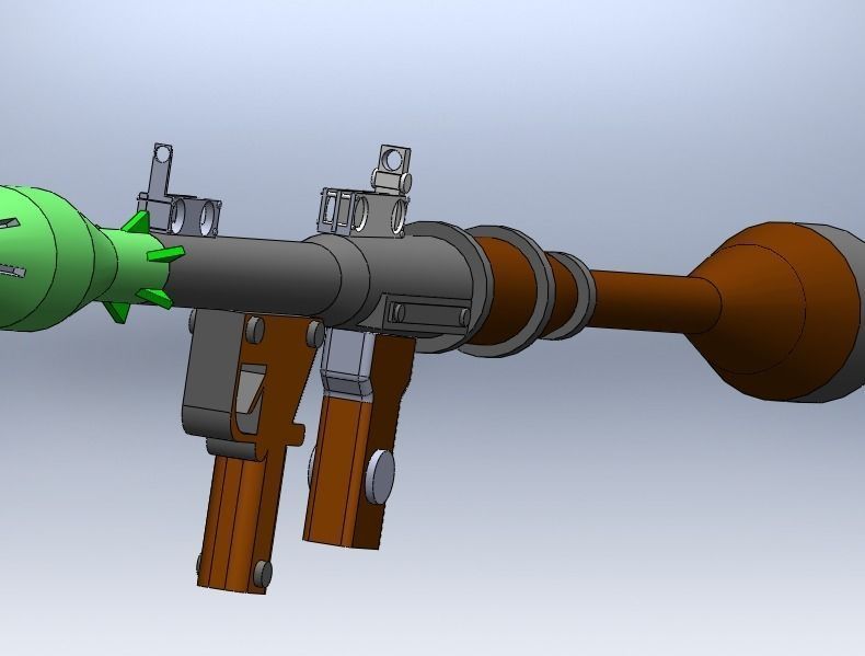 rpg-7 gun with barrel Low-poly 3D model_1
