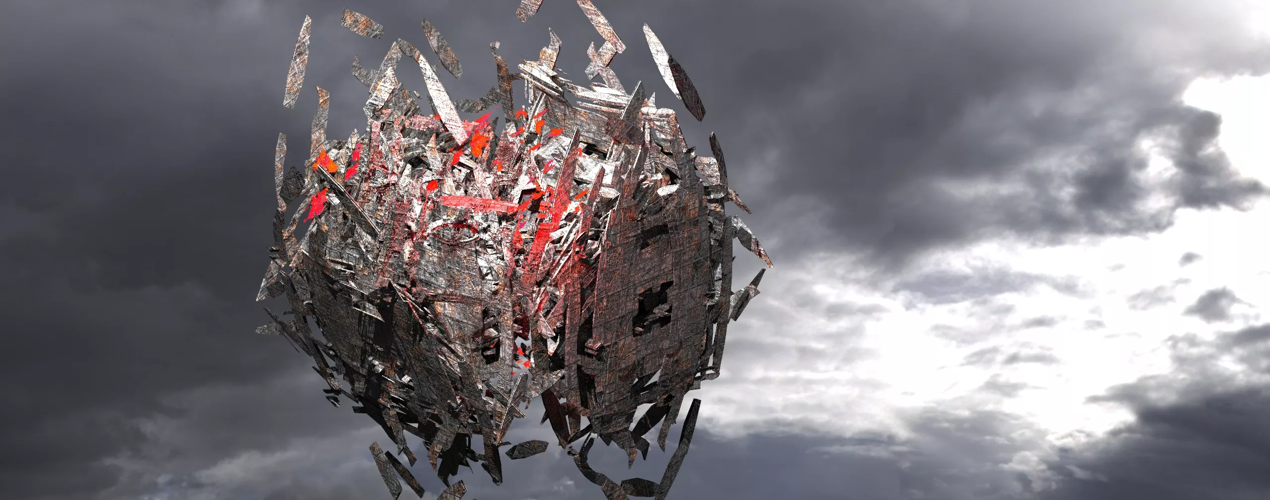 Nile River sci fi cube shards still 3D model