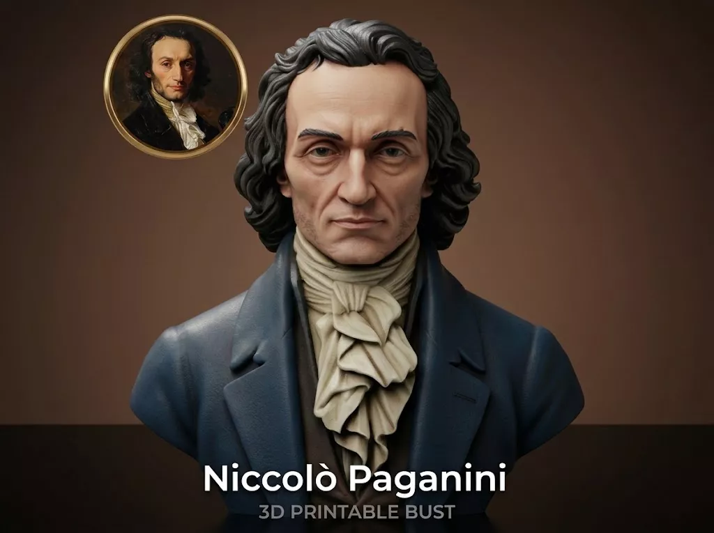 Niccolo Paganini 3D Printable Bust 3D print model