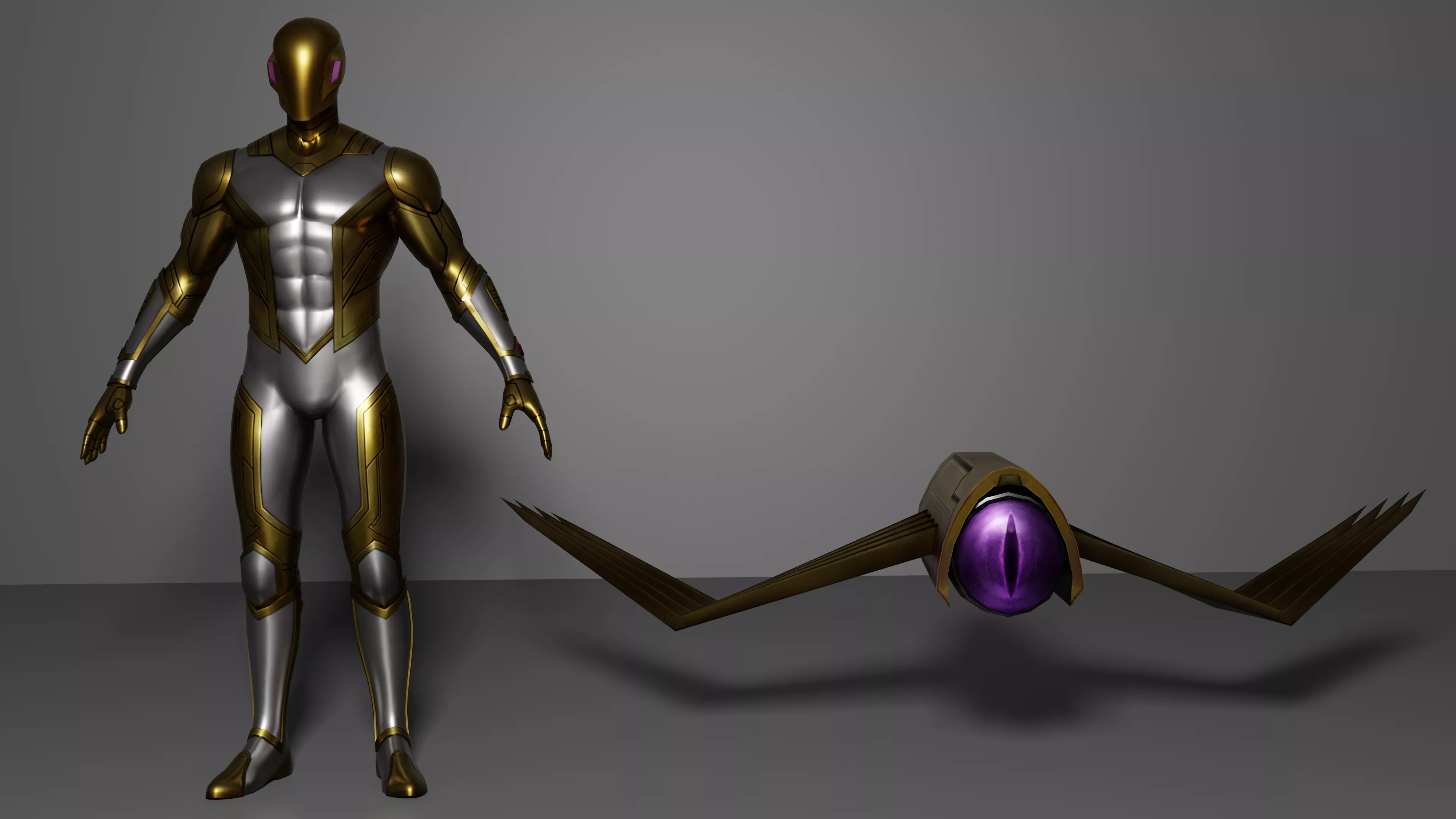 Golden Goblin Low-poly 3D model
