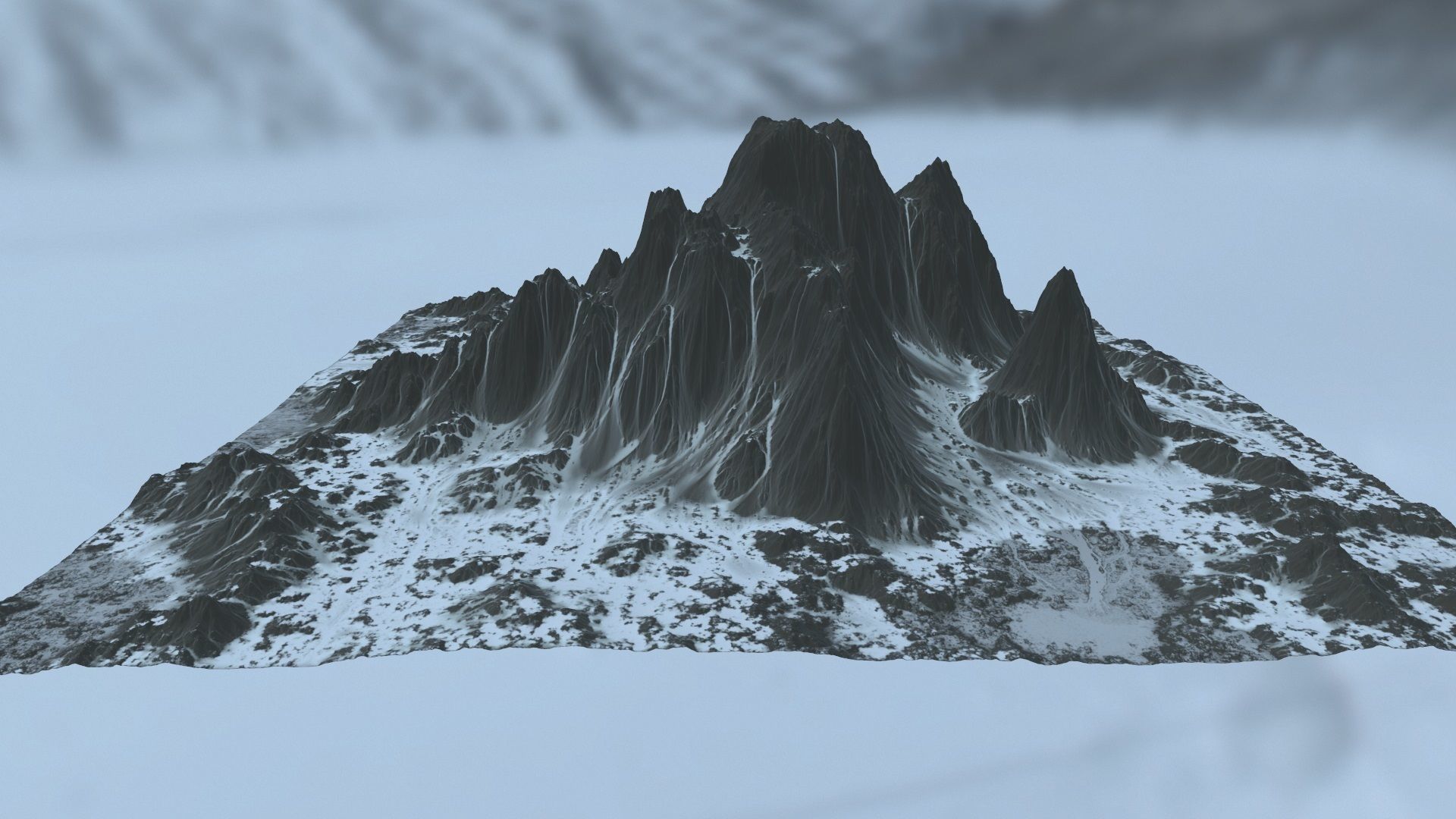 Snow Mountain Low-poly 3D model_8