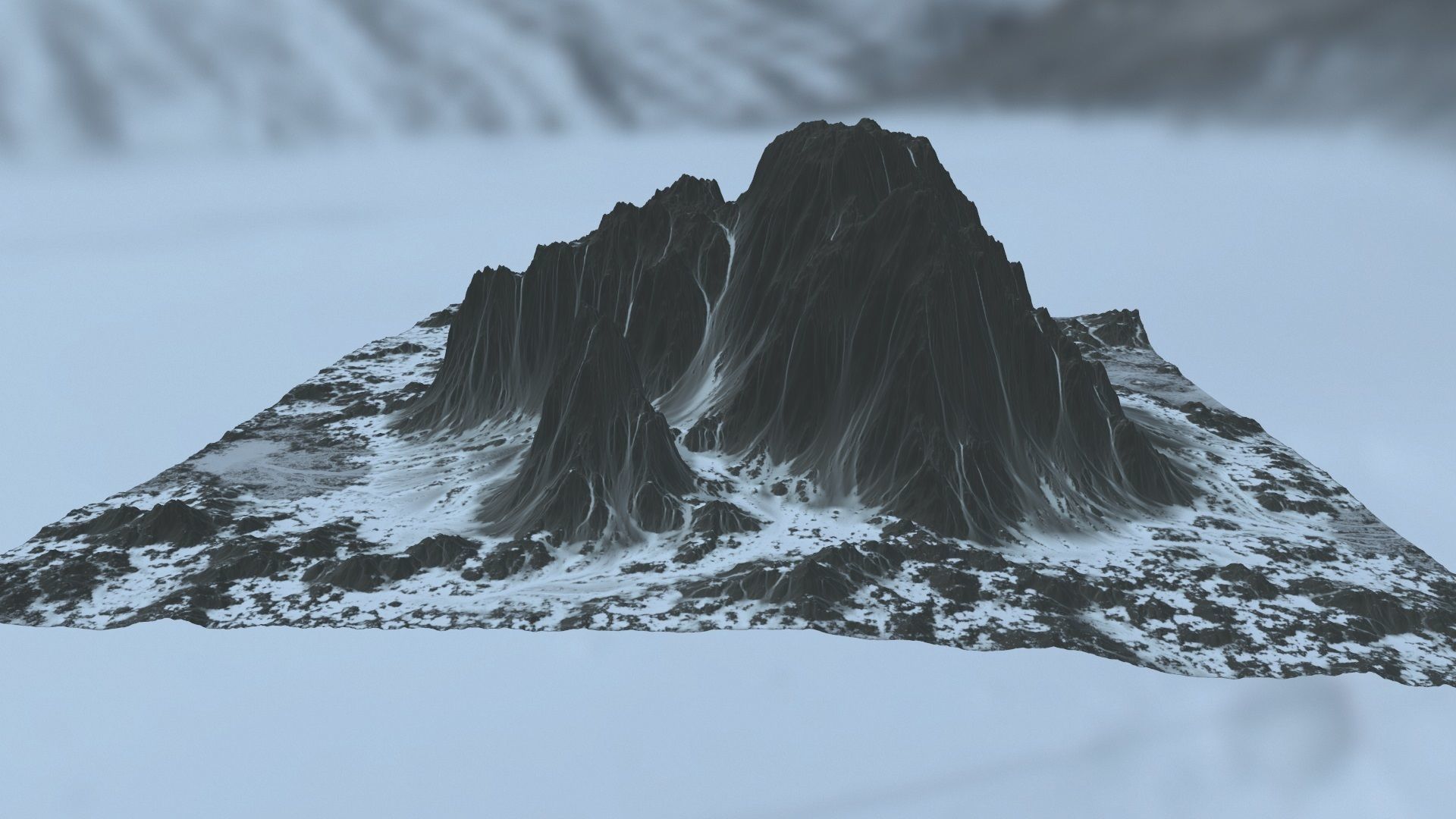 Snow Mountain Low-poly 3D model_12
