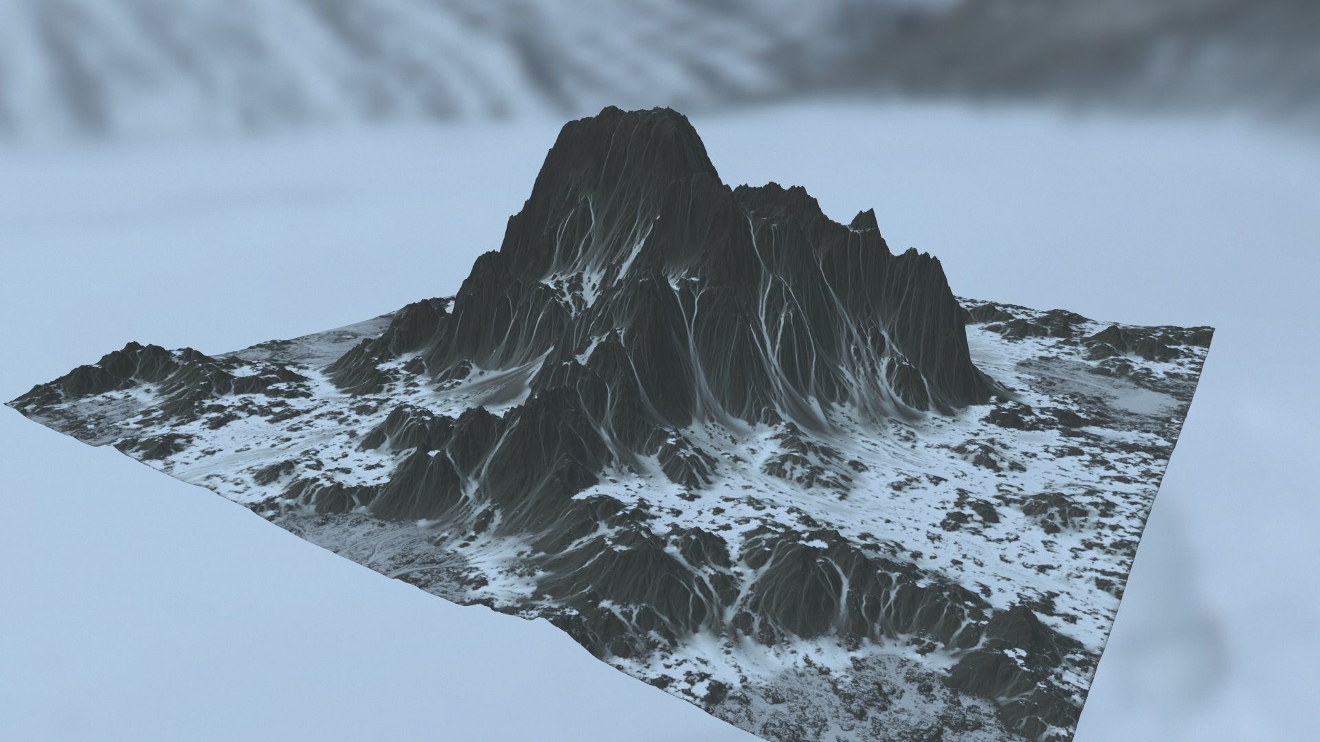 Snow Mountain Low-poly 3D model_10