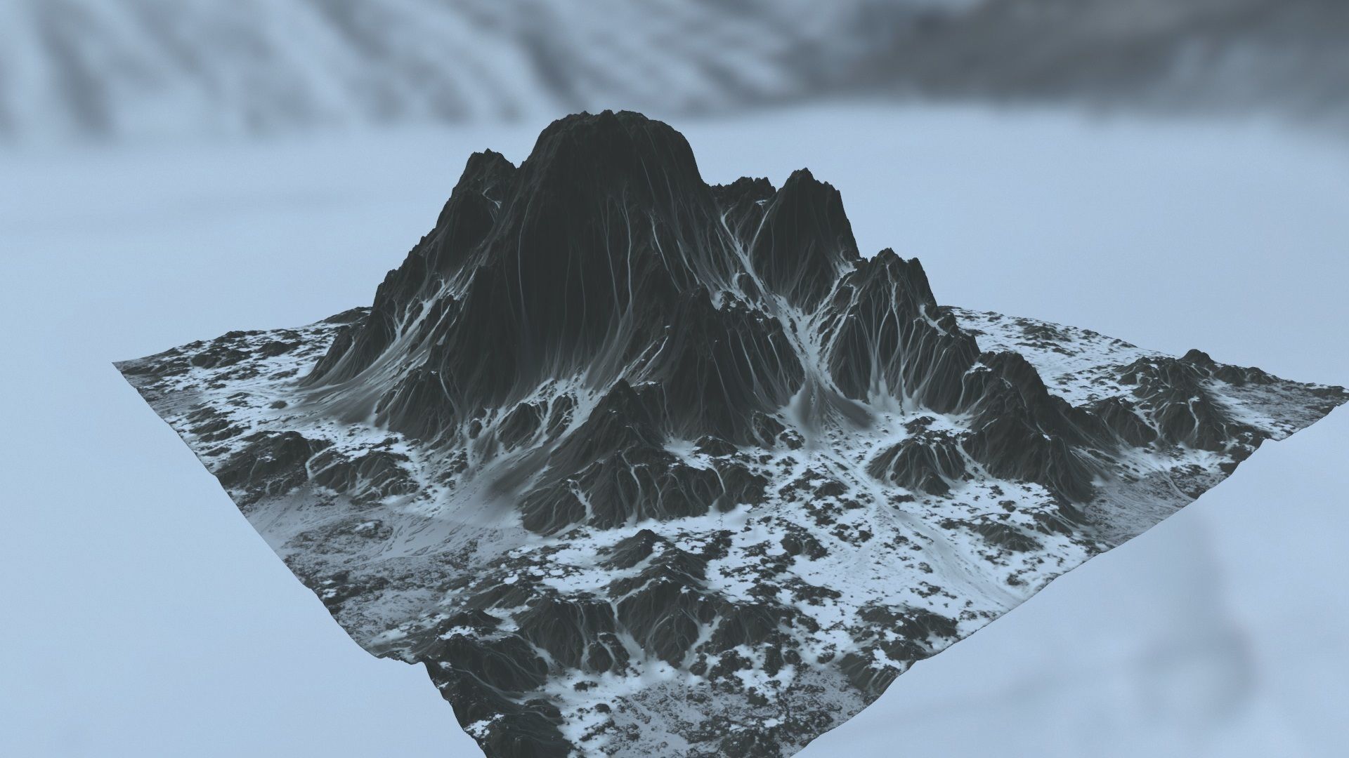 Snow Mountain Low-poly 3D model_9