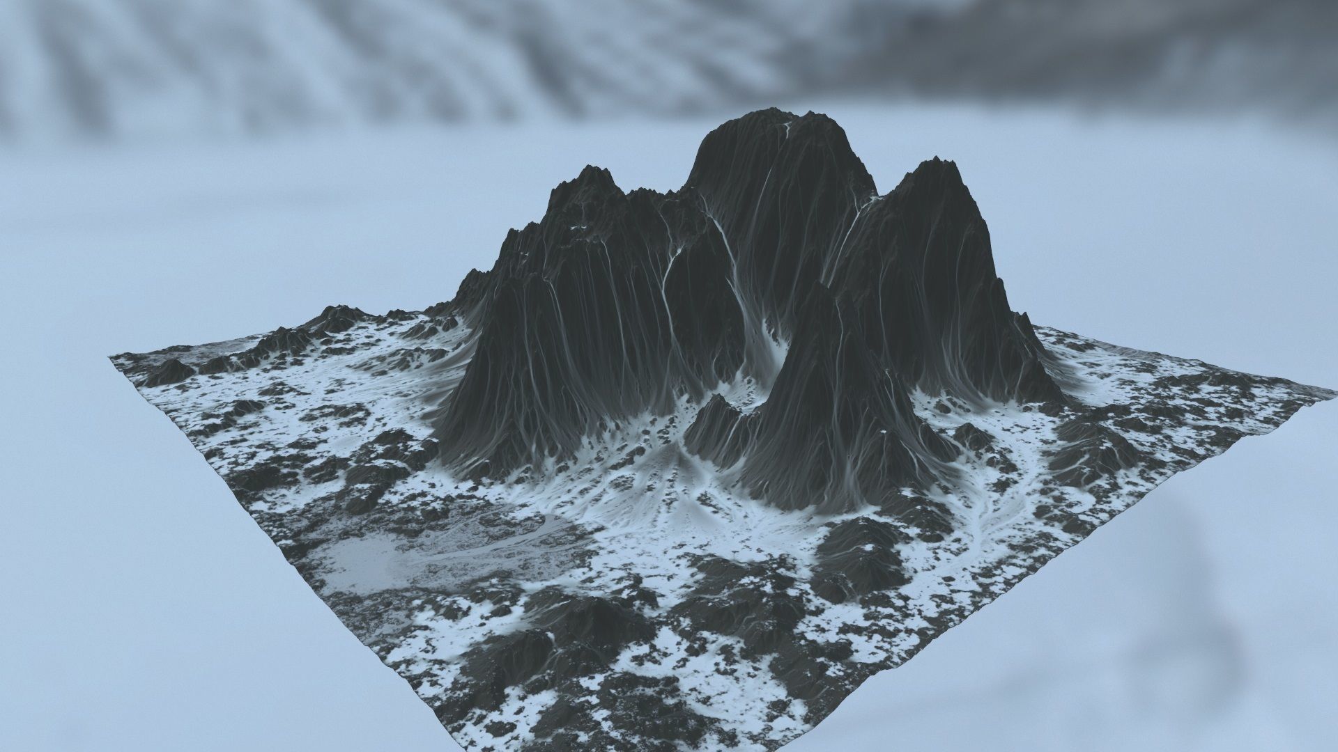 Snow Mountain Low-poly 3D model_11