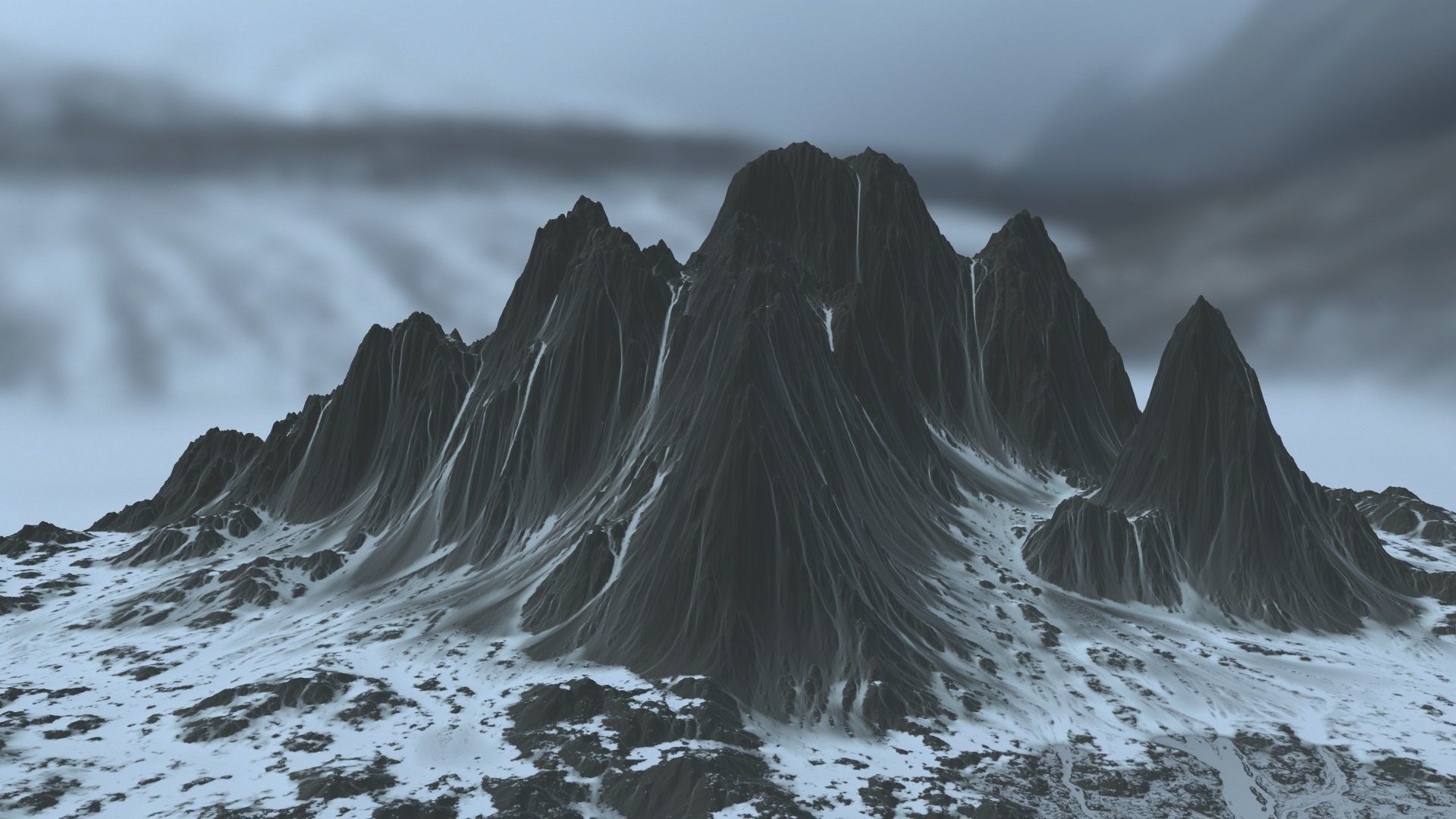Snow Mountain Low-poly 3D model_5