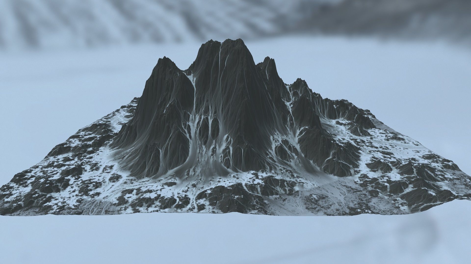 Snow Mountain Low-poly 3D model_14
