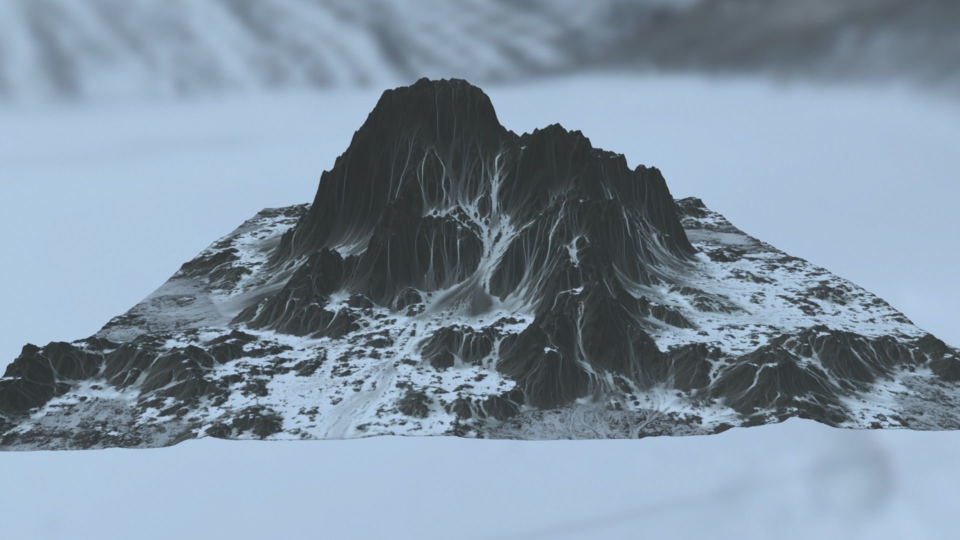 Snow Mountain Low-poly 3D model_7