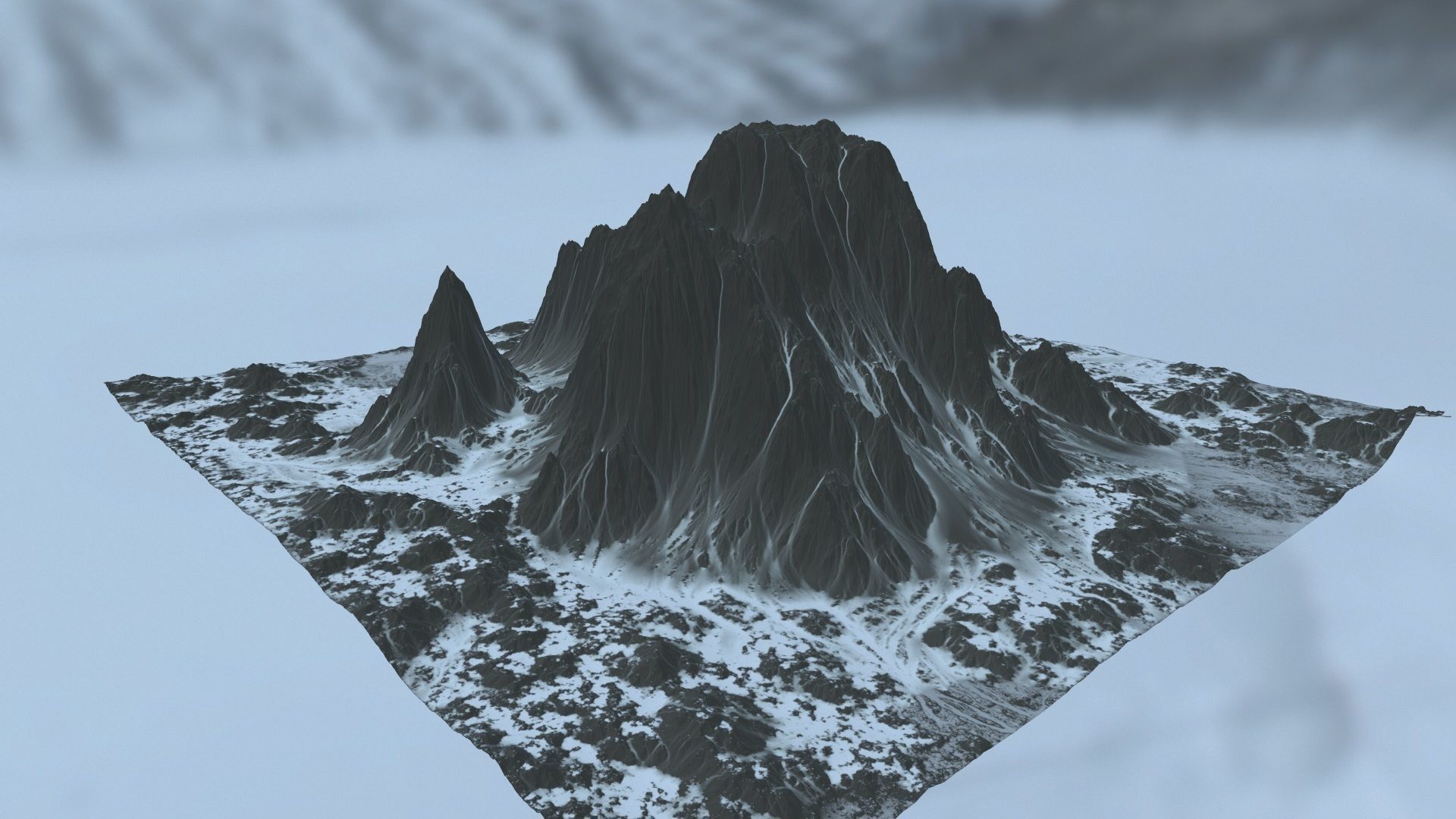Snow Mountain Low-poly 3D model_13