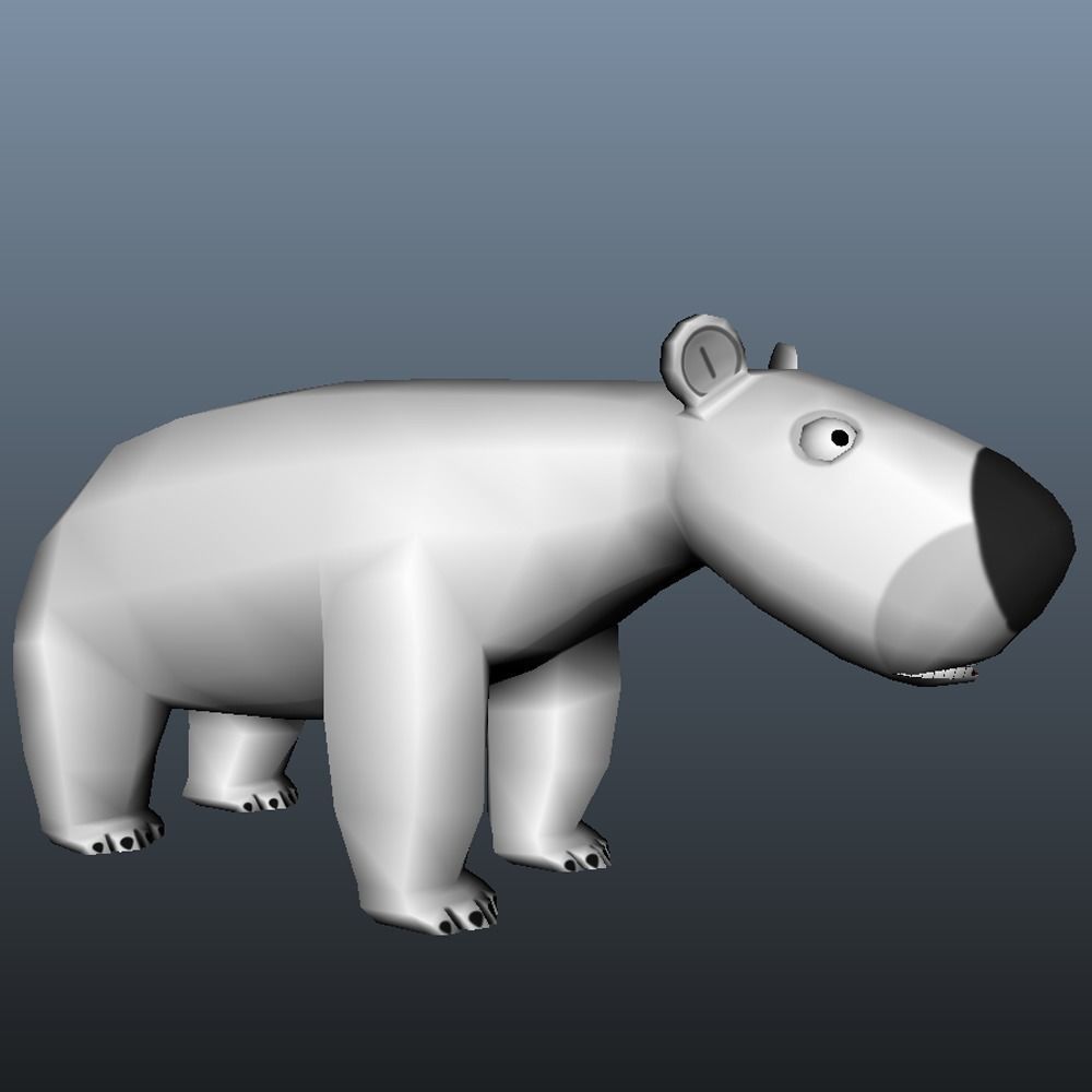 Polar Bear Low-poly 3D model_9