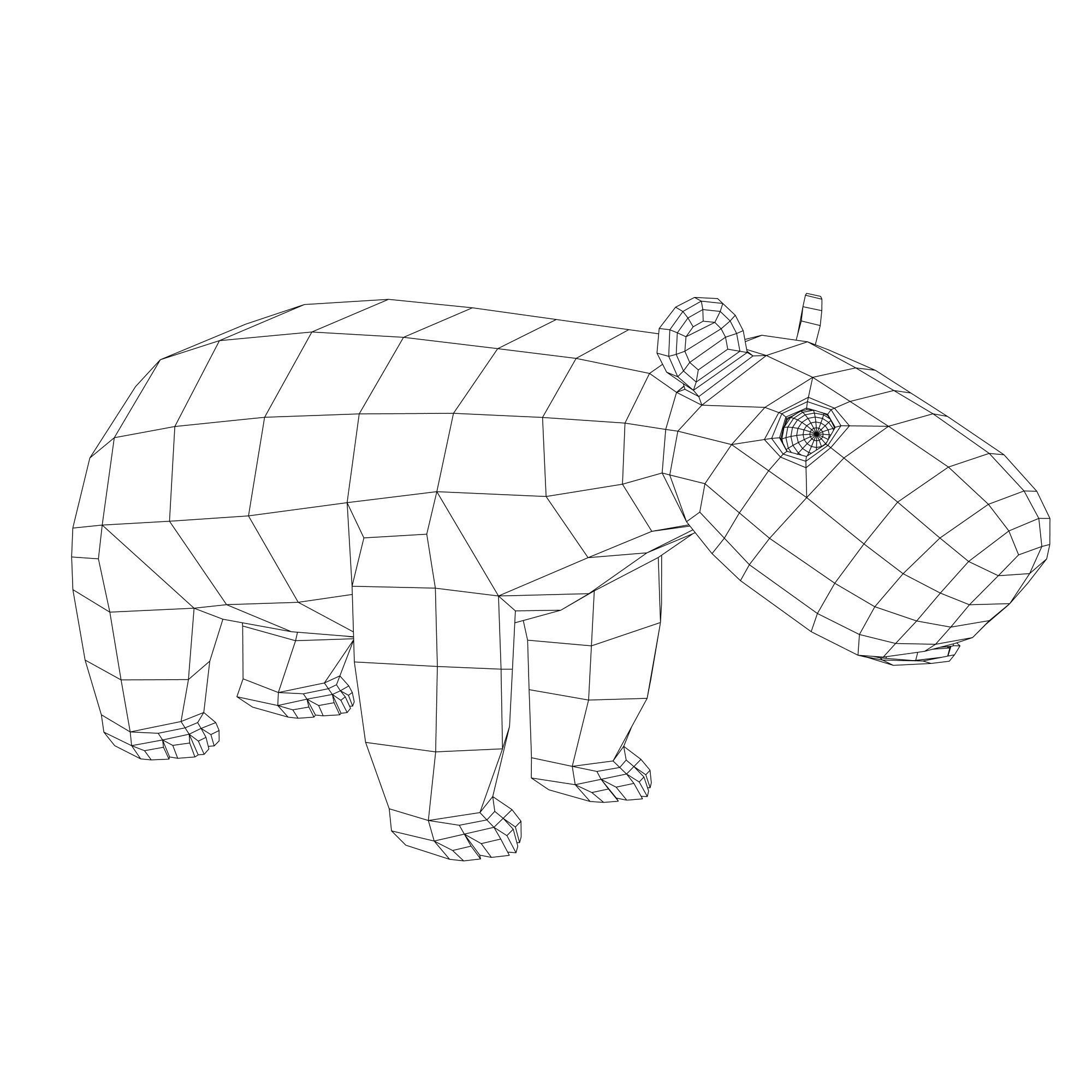 Polar Bear Low-poly 3D model_6
