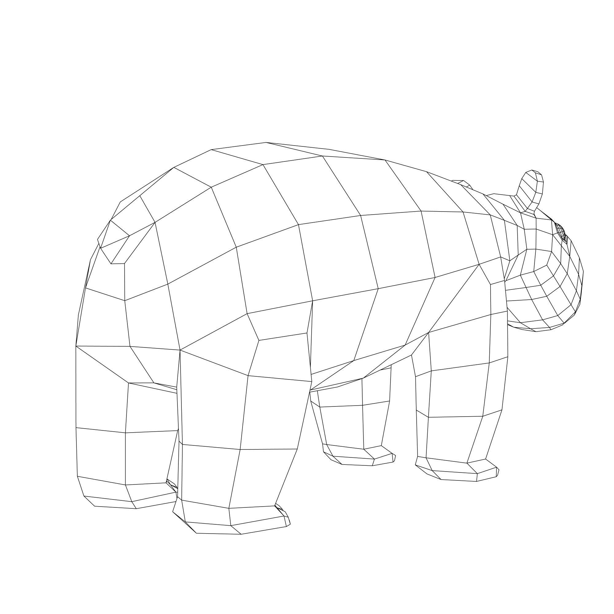Polar Bear Low-poly 3D model_8