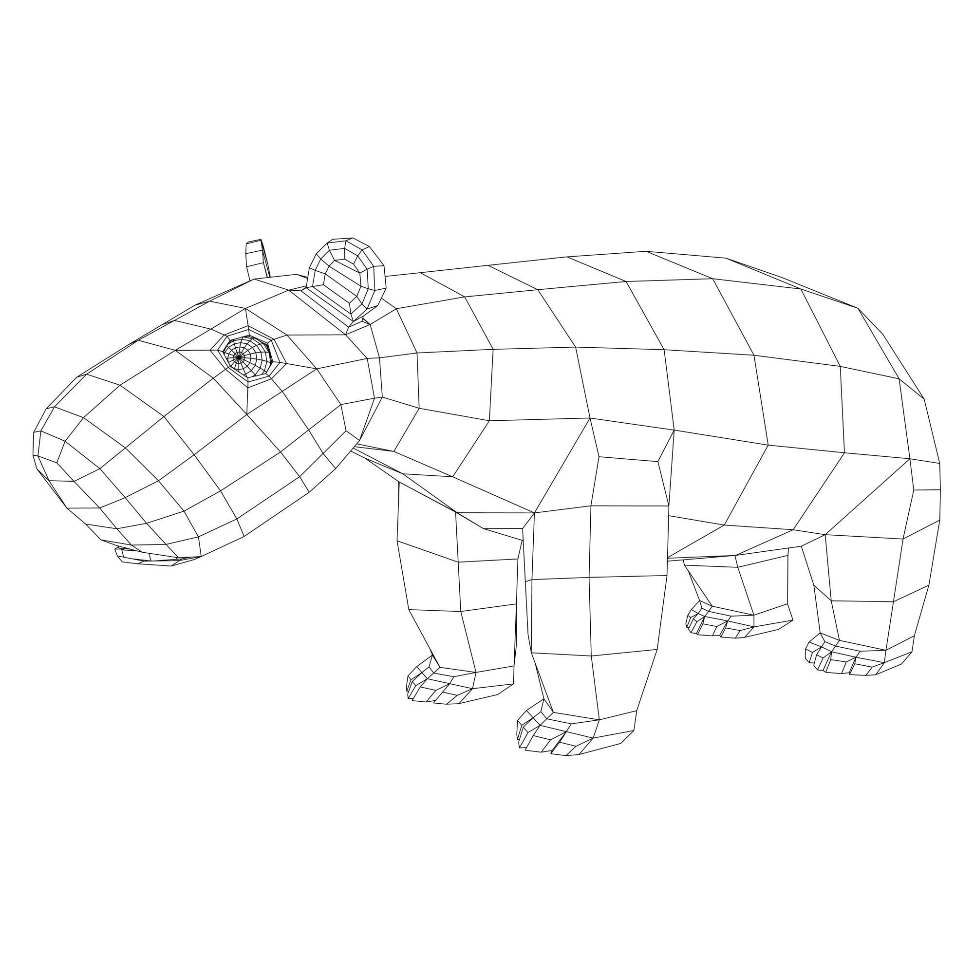 Polar Bear Low-poly 3D model_7