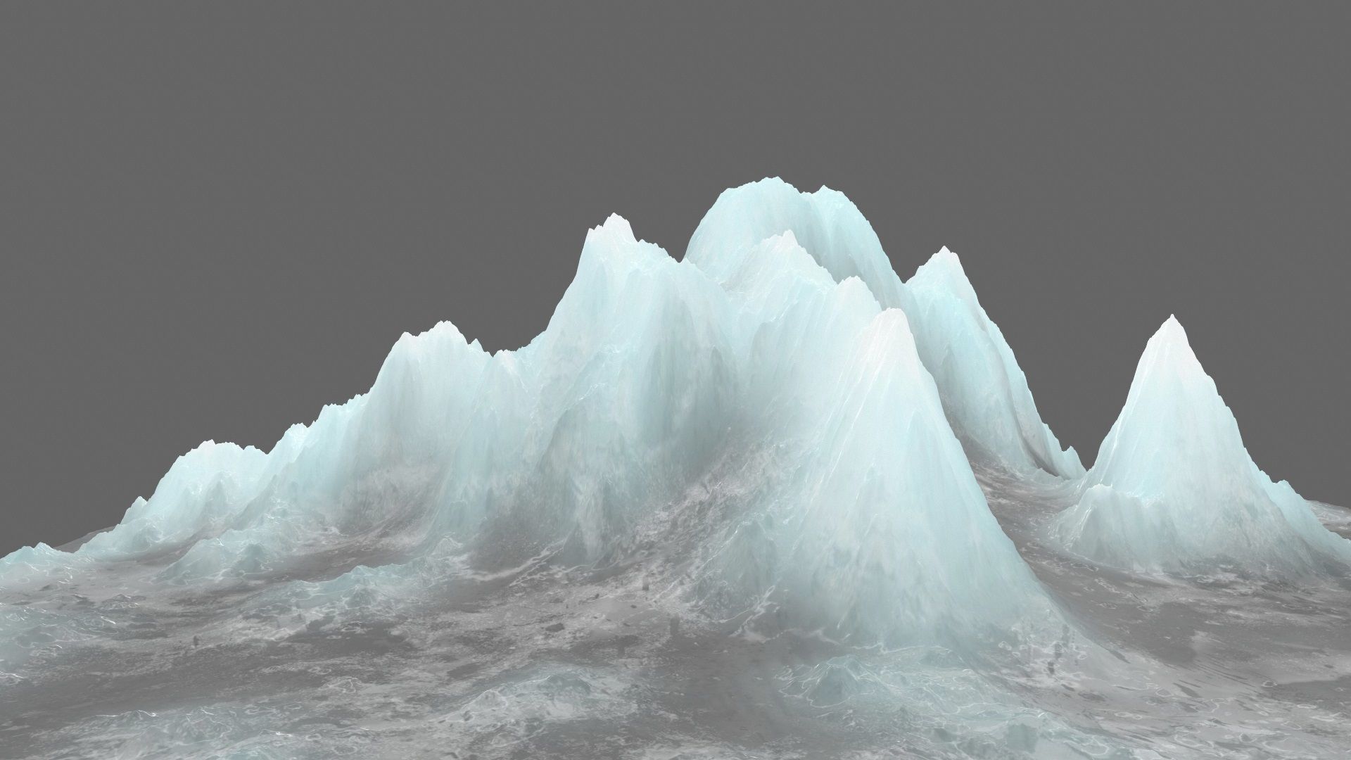 ice mountain Low-poly 3D model_4