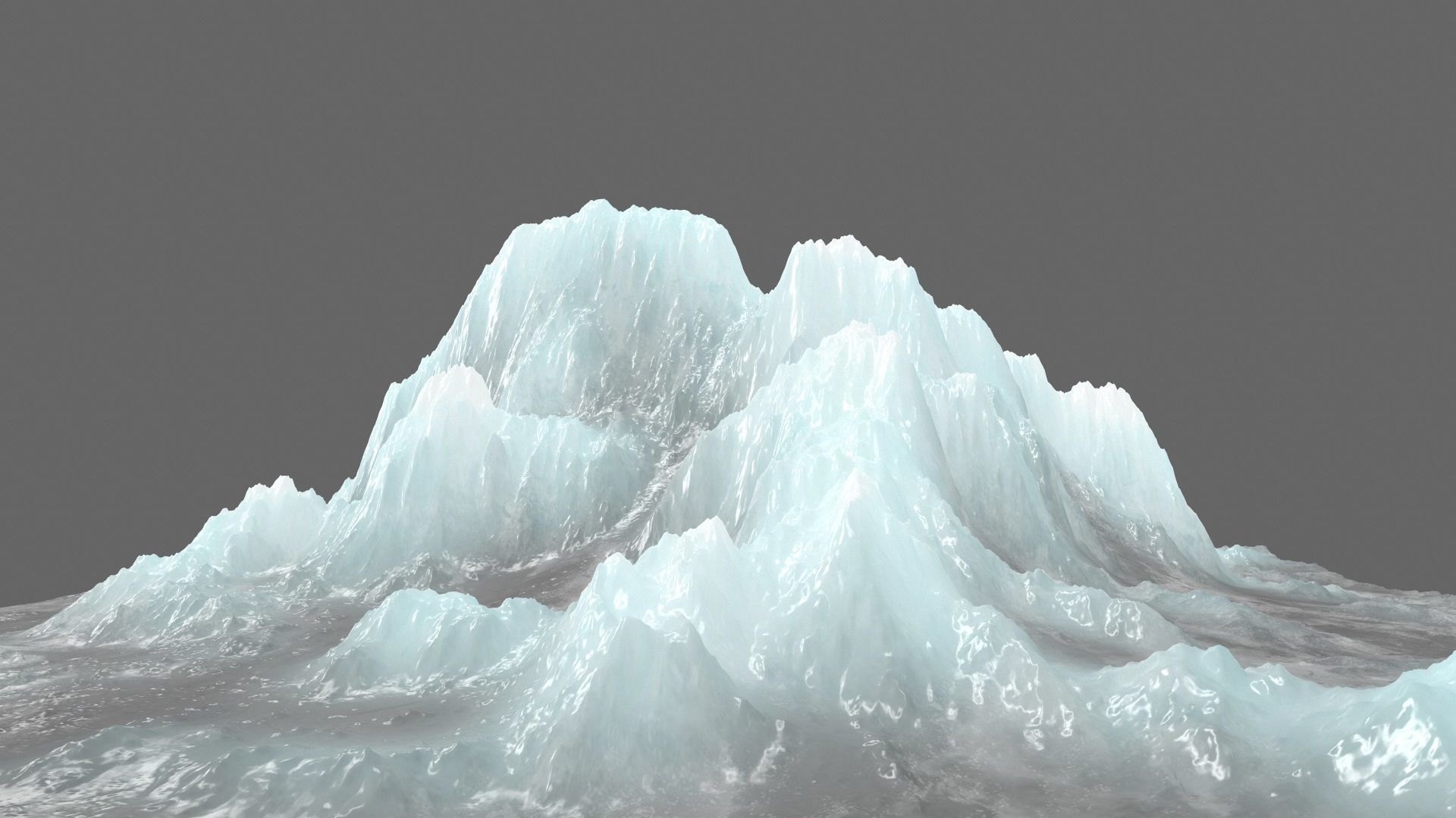 ice mountain Low-poly 3D model_2