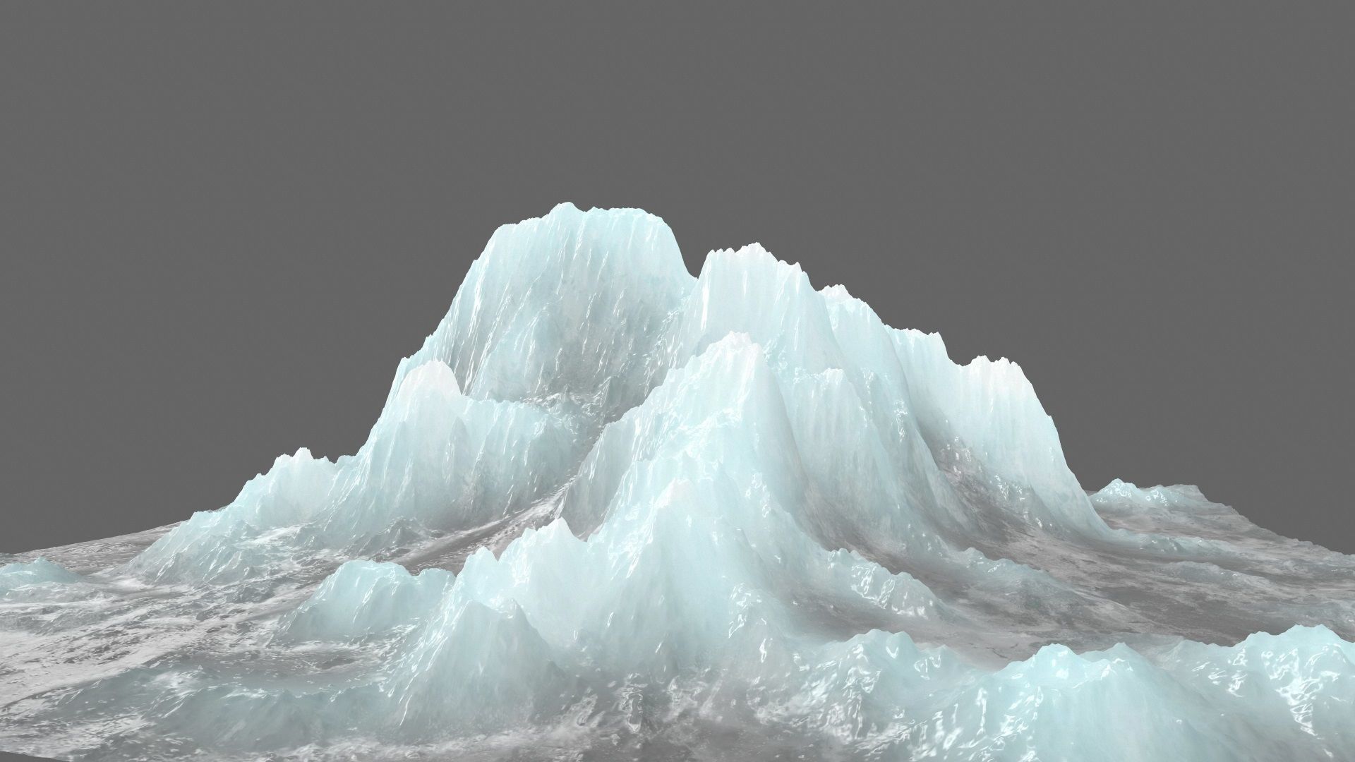 ice mountain Low-poly 3D model_1