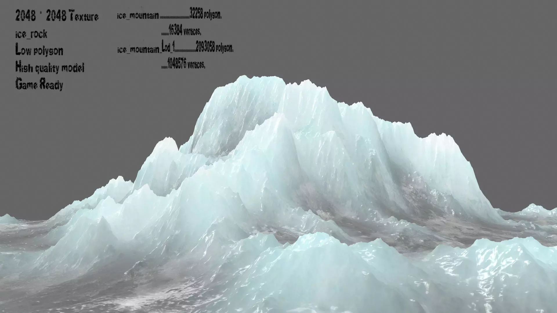 ice mountain Low-poly 3D model_0
