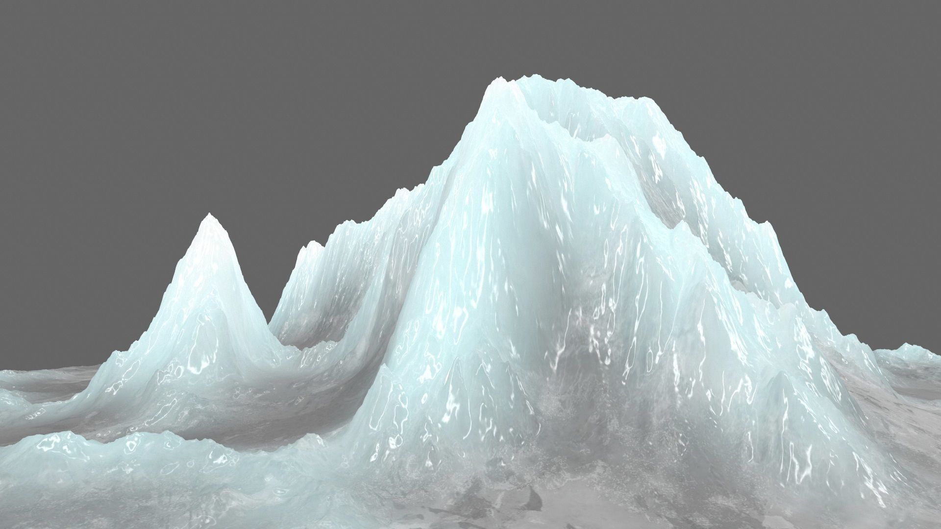 ice mountain Low-poly 3D model_7