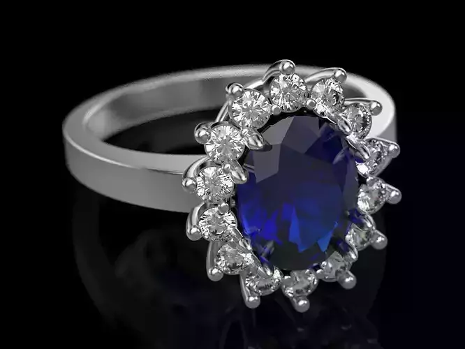 2 Sapphire ring  3D print model