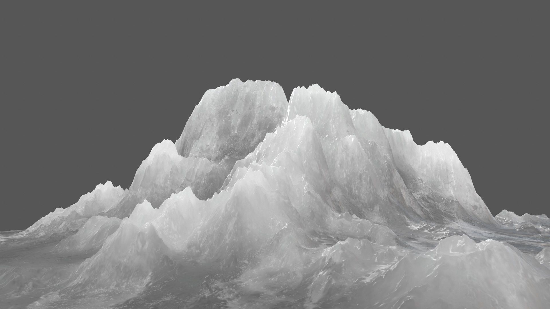 ice mountain Low-poly 3D model_4