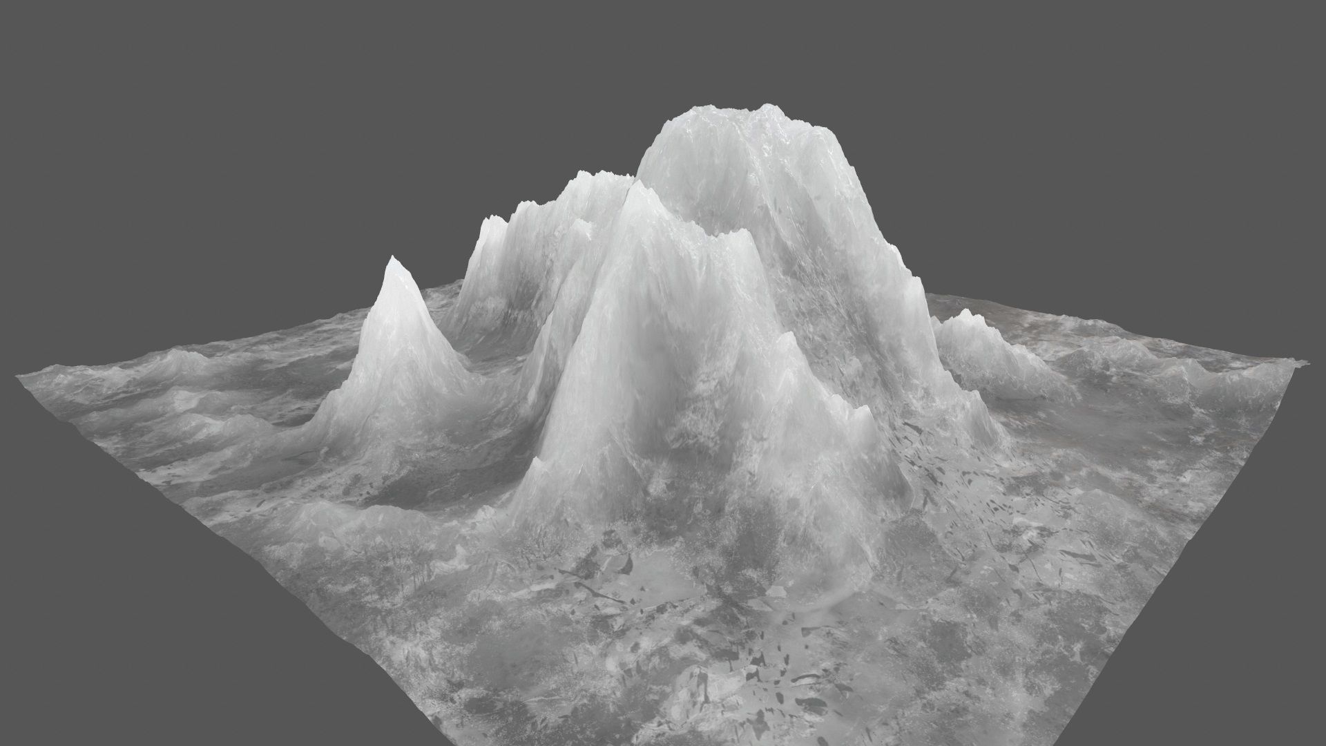 ice mountain Low-poly 3D model_8