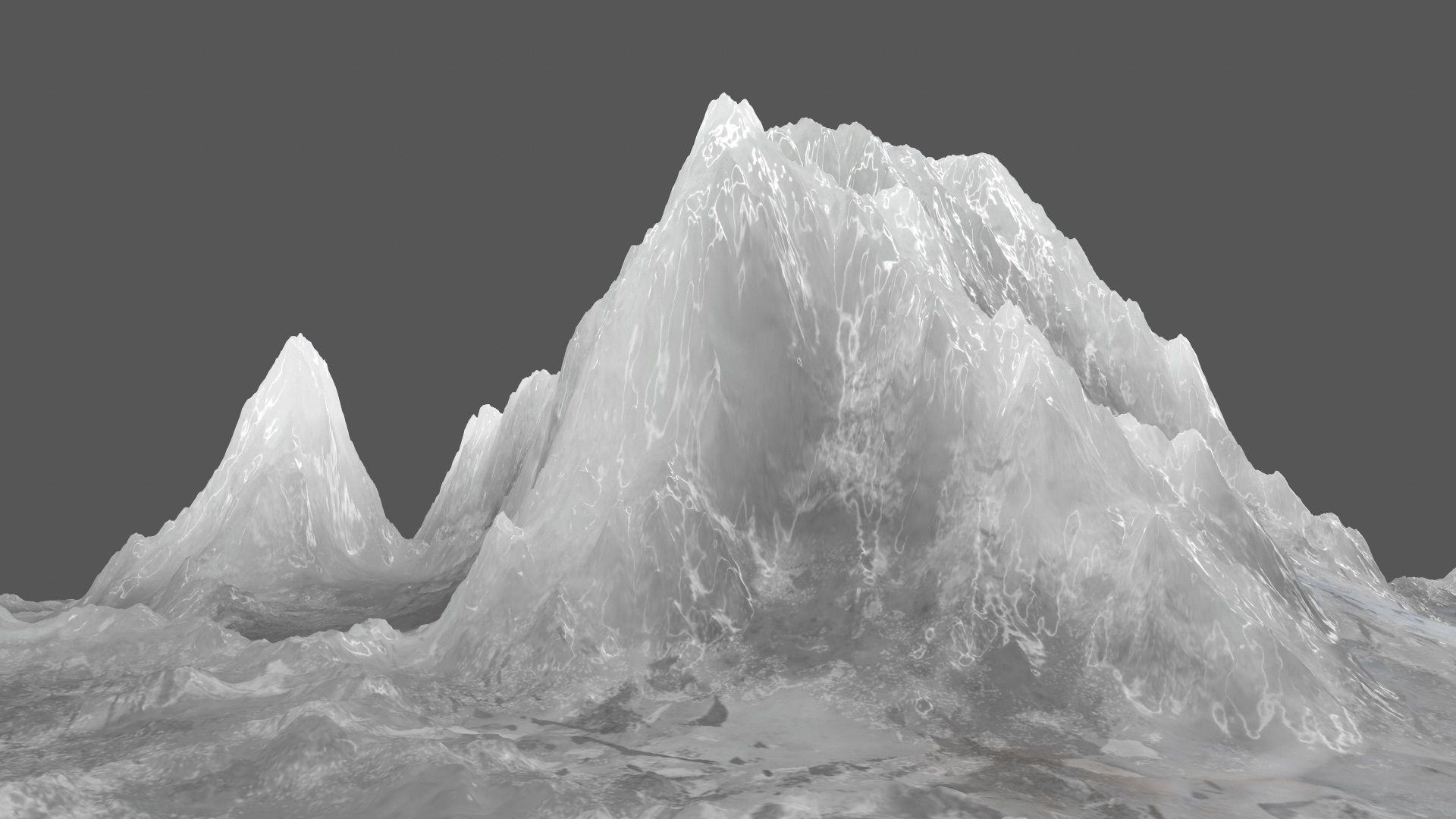ice mountain Low-poly 3D model_1