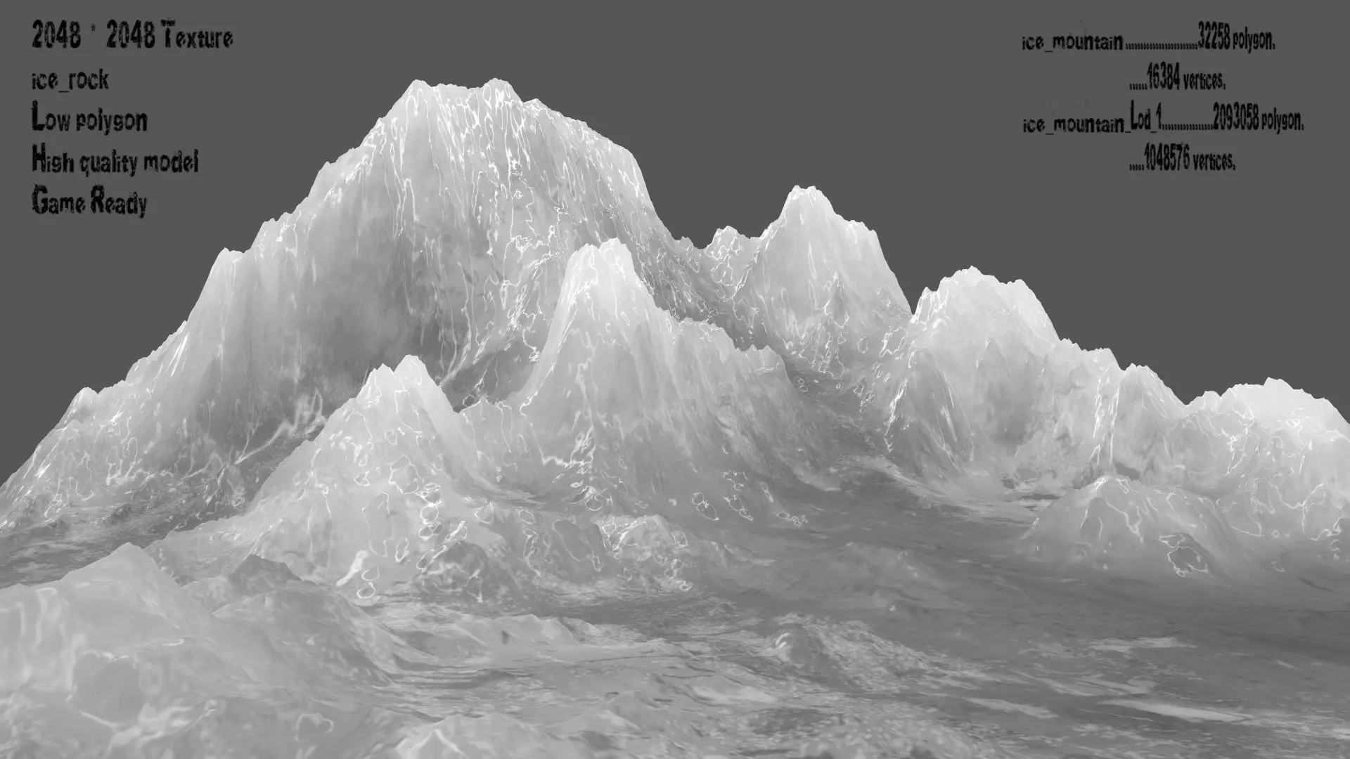 ice mountain Low-poly 3D model_0