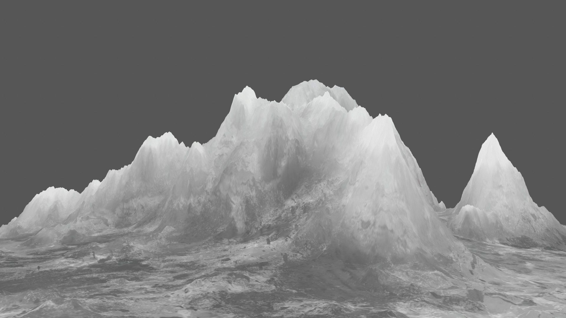 ice mountain Low-poly 3D model_3
