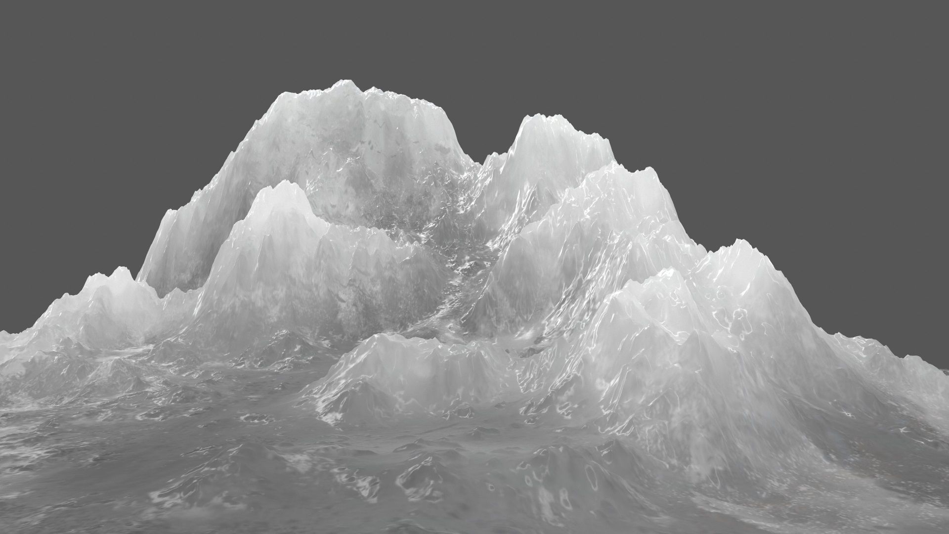 ice mountain Low-poly 3D model_2