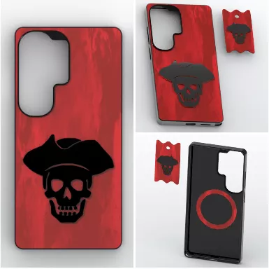 Pirate Skull Magnetic Case and Keychain Kit 3D print model