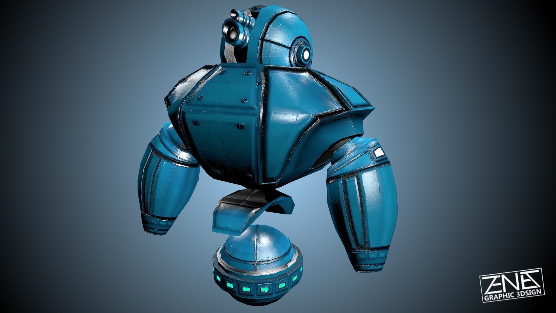 Robot Sentinel -- Game Ready Player or AI Low-poly 3D model_2
