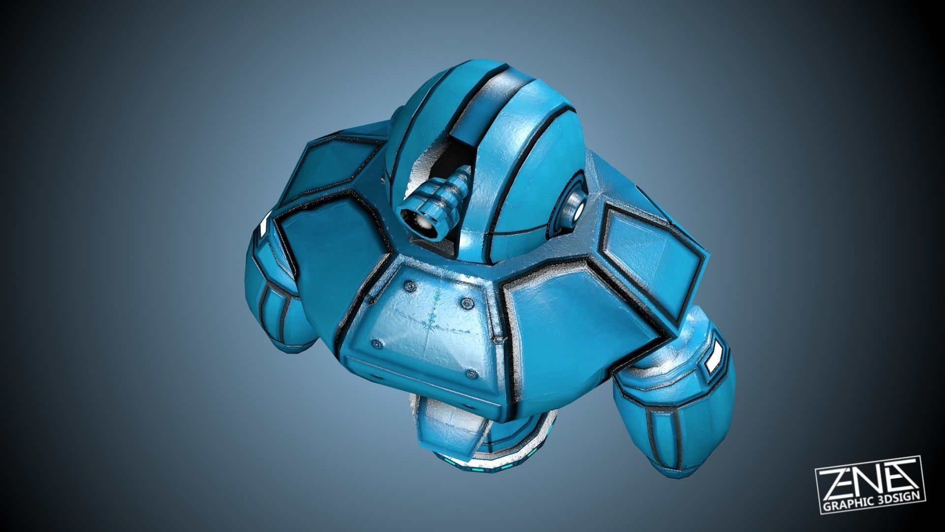 Robot Sentinel -- Game Ready Player or AI Low-poly 3D model_8