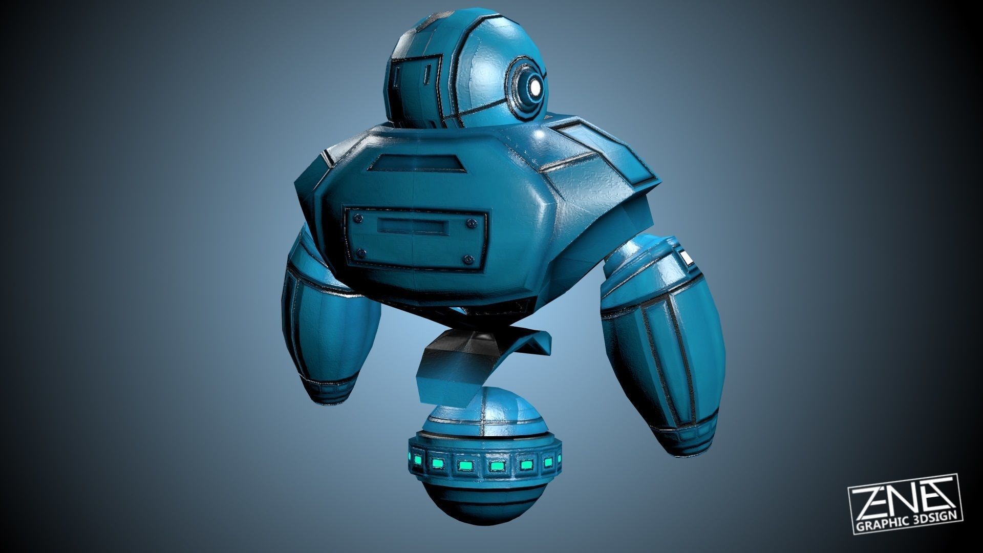 Robot Sentinel -- Game Ready Player or AI Low-poly 3D model_6