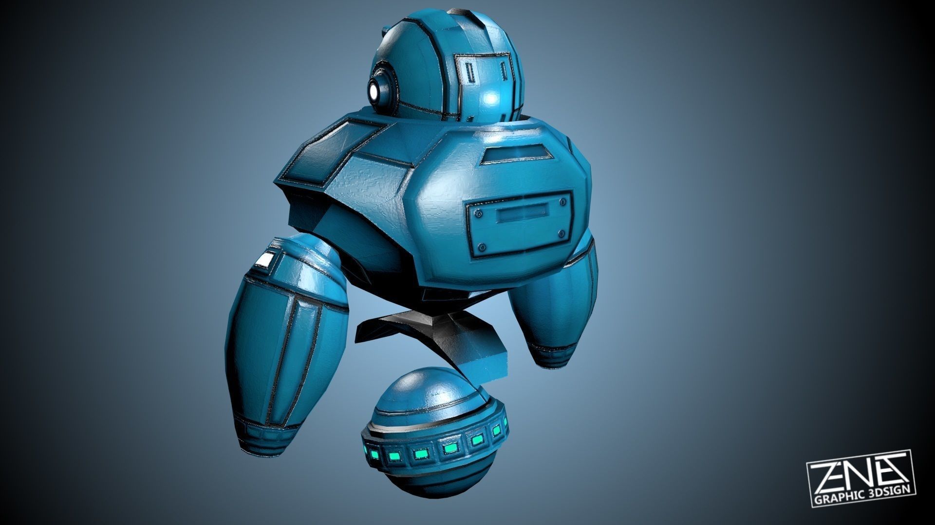 Robot Sentinel -- Game Ready Player or AI Low-poly 3D model_4