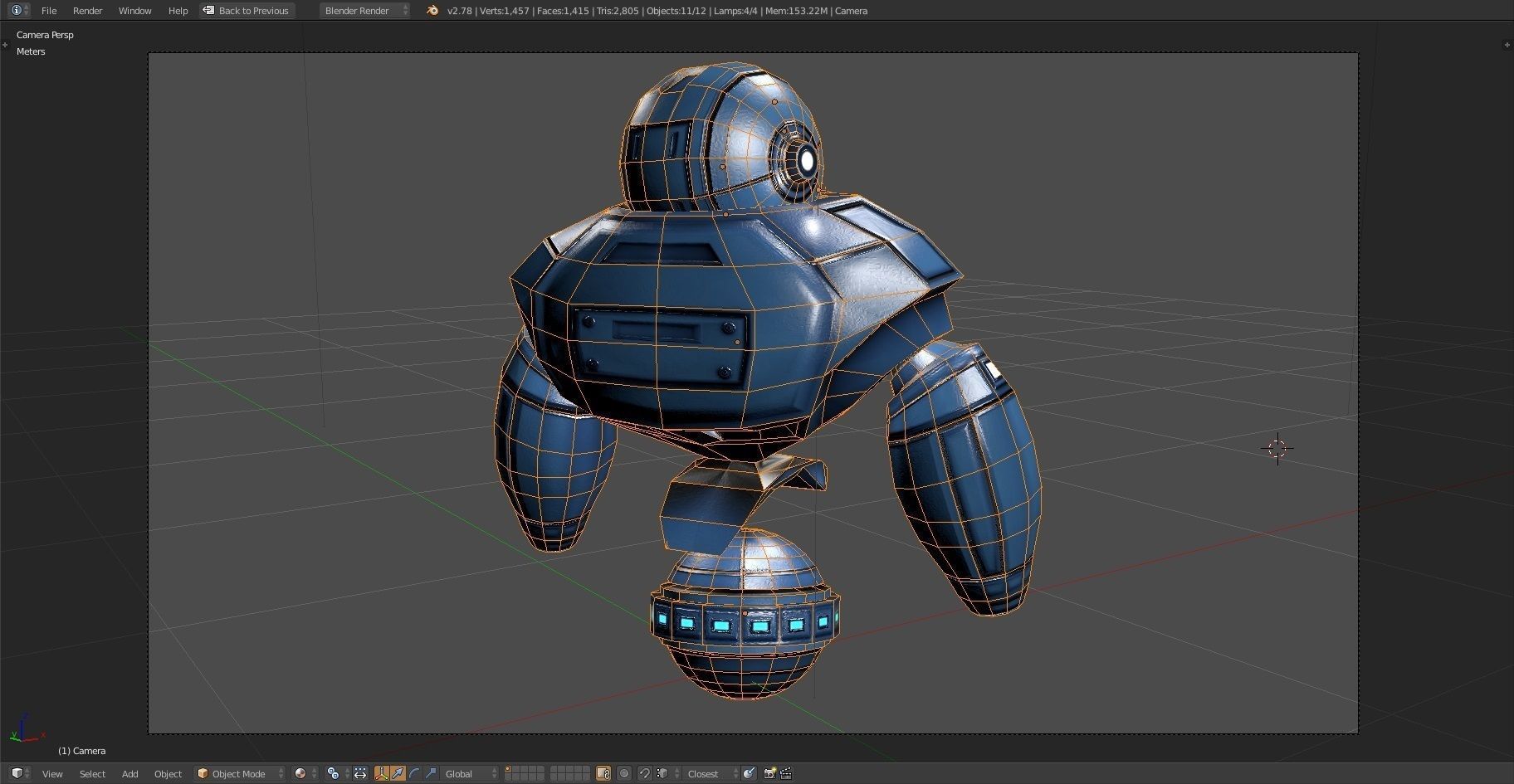 Robot Sentinel -- Game Ready Player or AI Low-poly 3D model_7