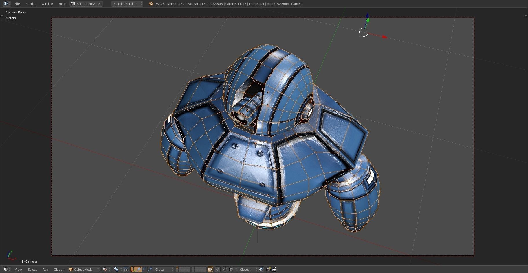 Robot Sentinel -- Game Ready Player or AI Low-poly 3D model_9