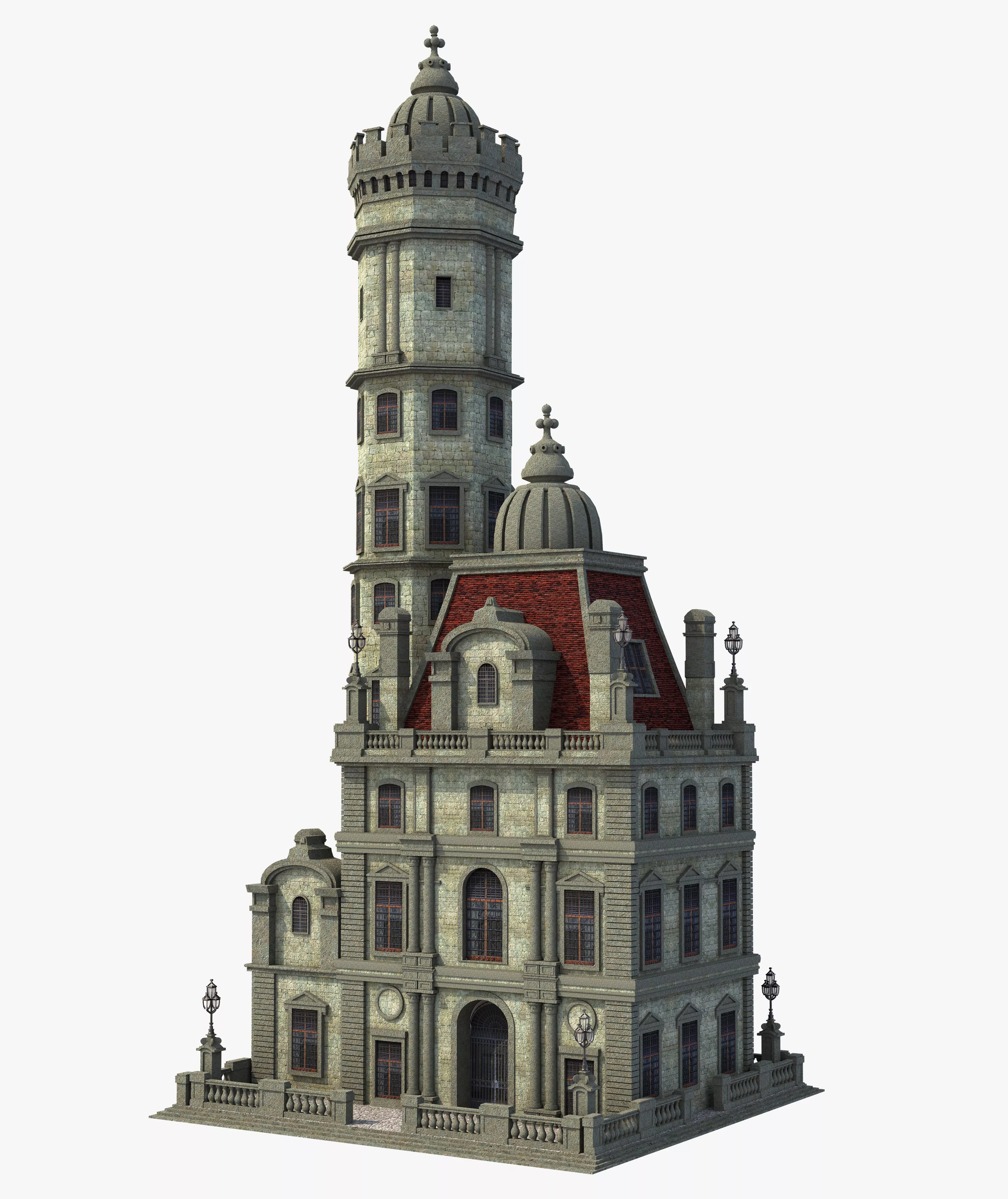 Fantasy Castle Long Tower 3D model