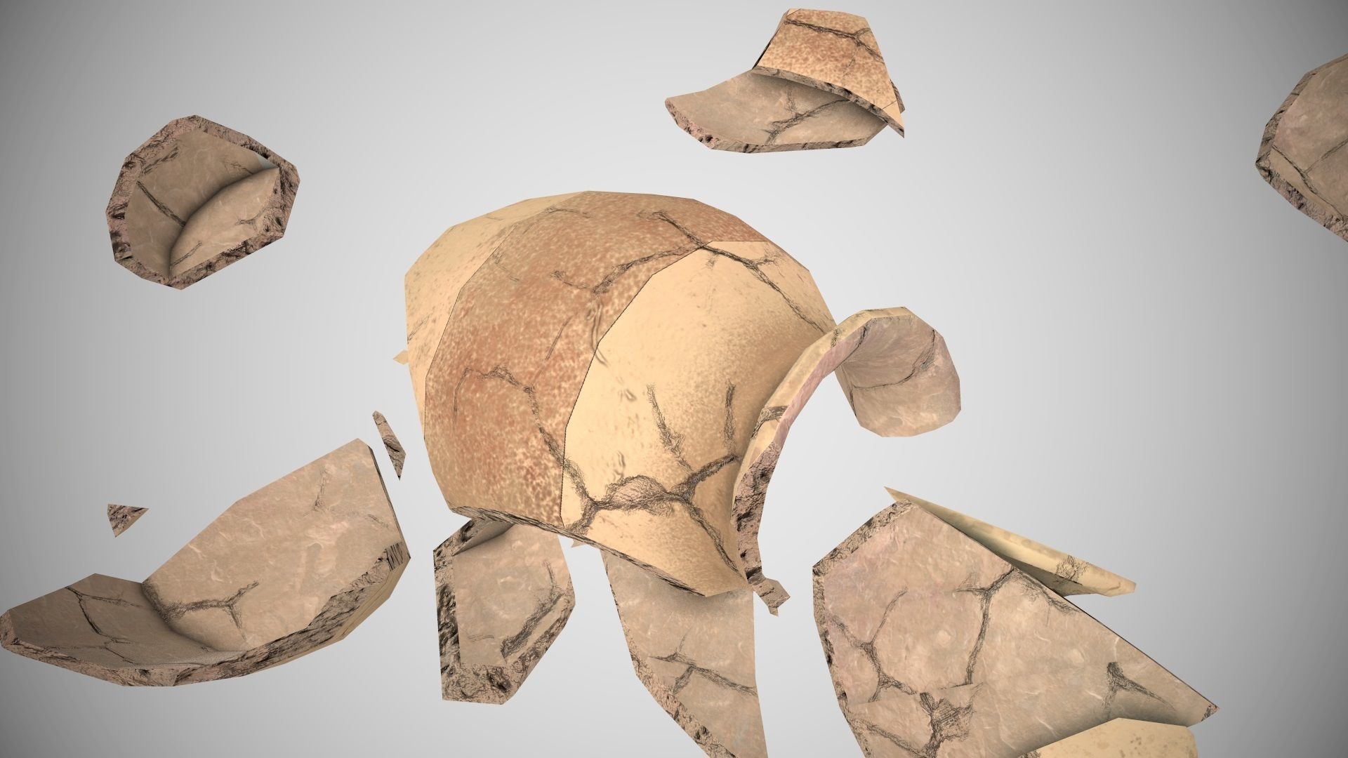 Low Poly Broken Vase PBR Low-poly 3D model_7