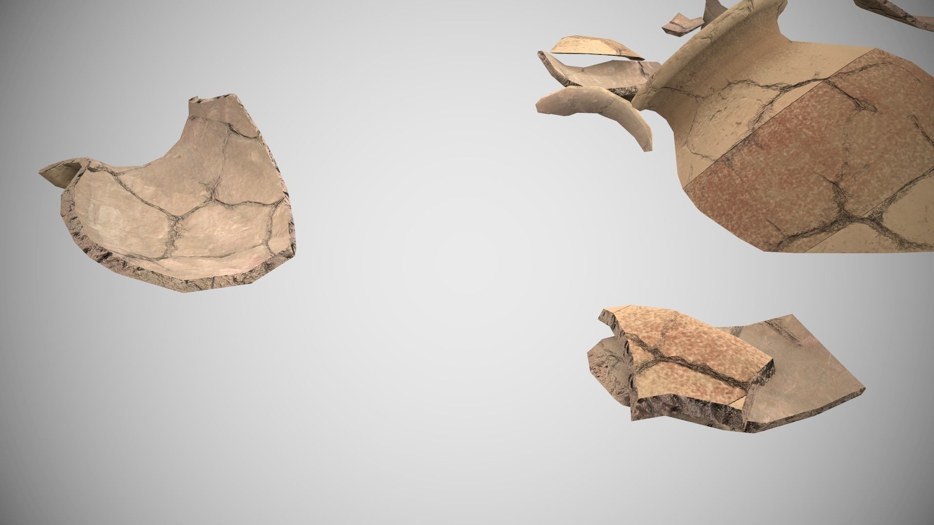 Low Poly Broken Vase PBR Low-poly 3D model_8