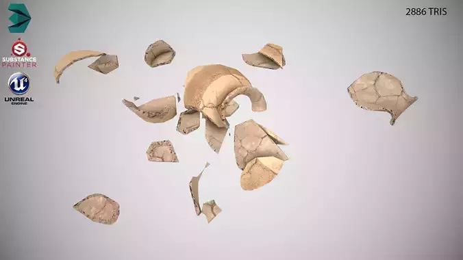 Low Poly Broken Vase PBR