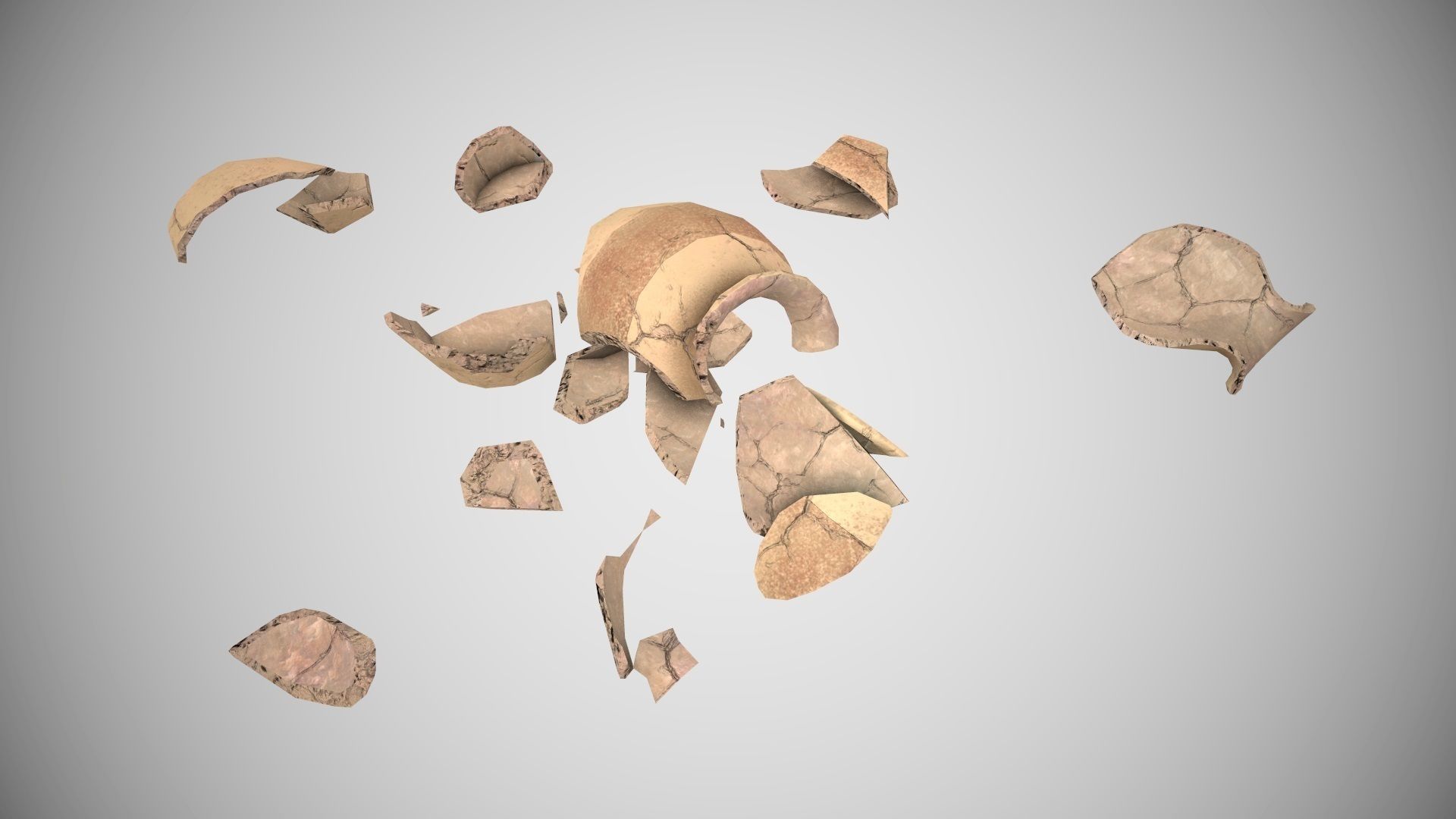 Low Poly Broken Vase PBR Low-poly 3D model_4