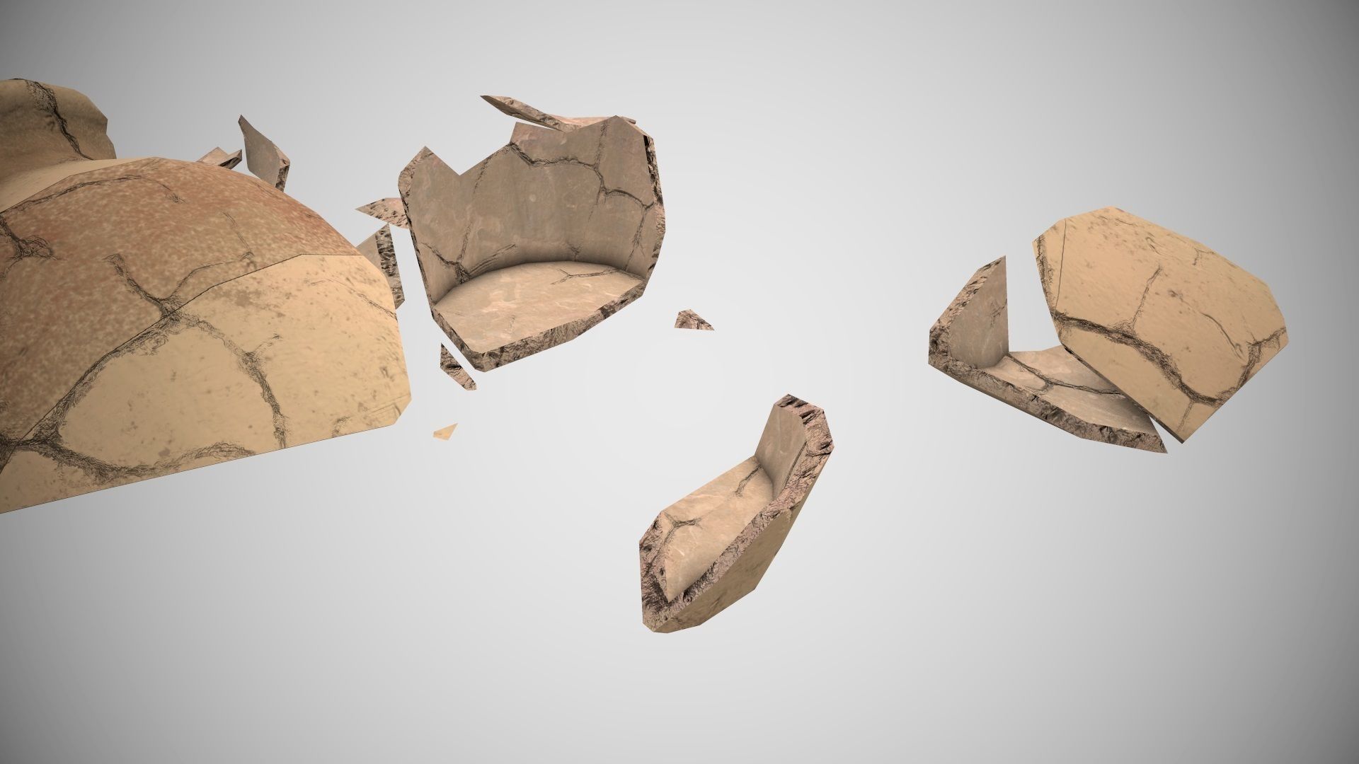 Low Poly Broken Vase PBR Low-poly 3D model_6