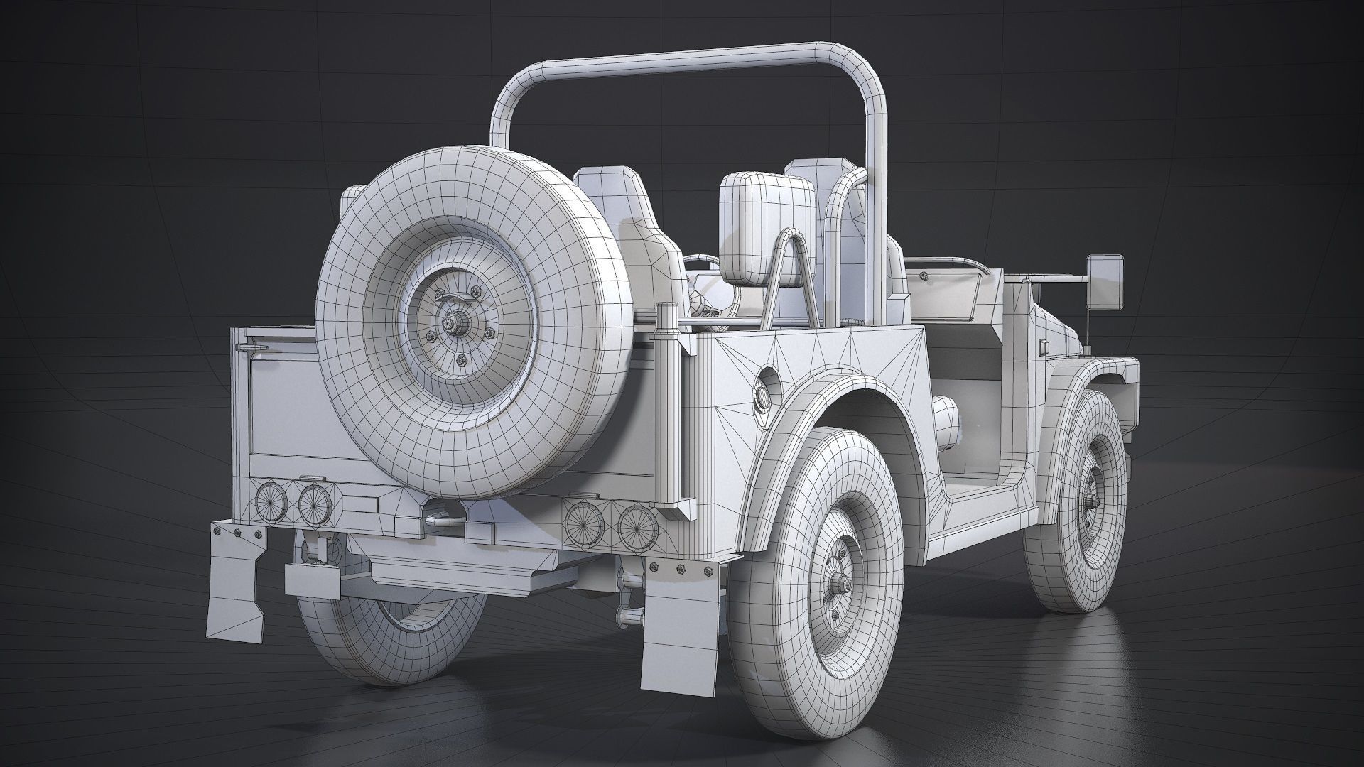 Suzuki Jimny SJ20 1977-80 v2 Low-poly 3D model_11