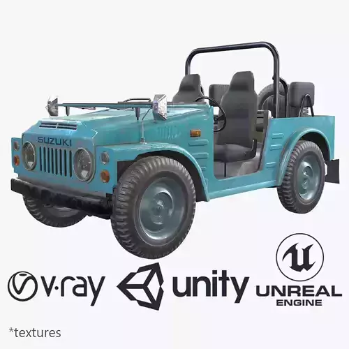 Suzuki Jimny SJ20 1977-80 v2 Low-poly 3D model