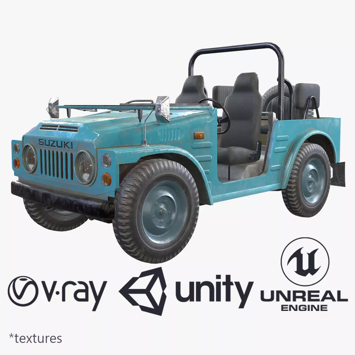 Suzuki Jimny SJ20 1977-80 v2 Low-poly 3D model_0
