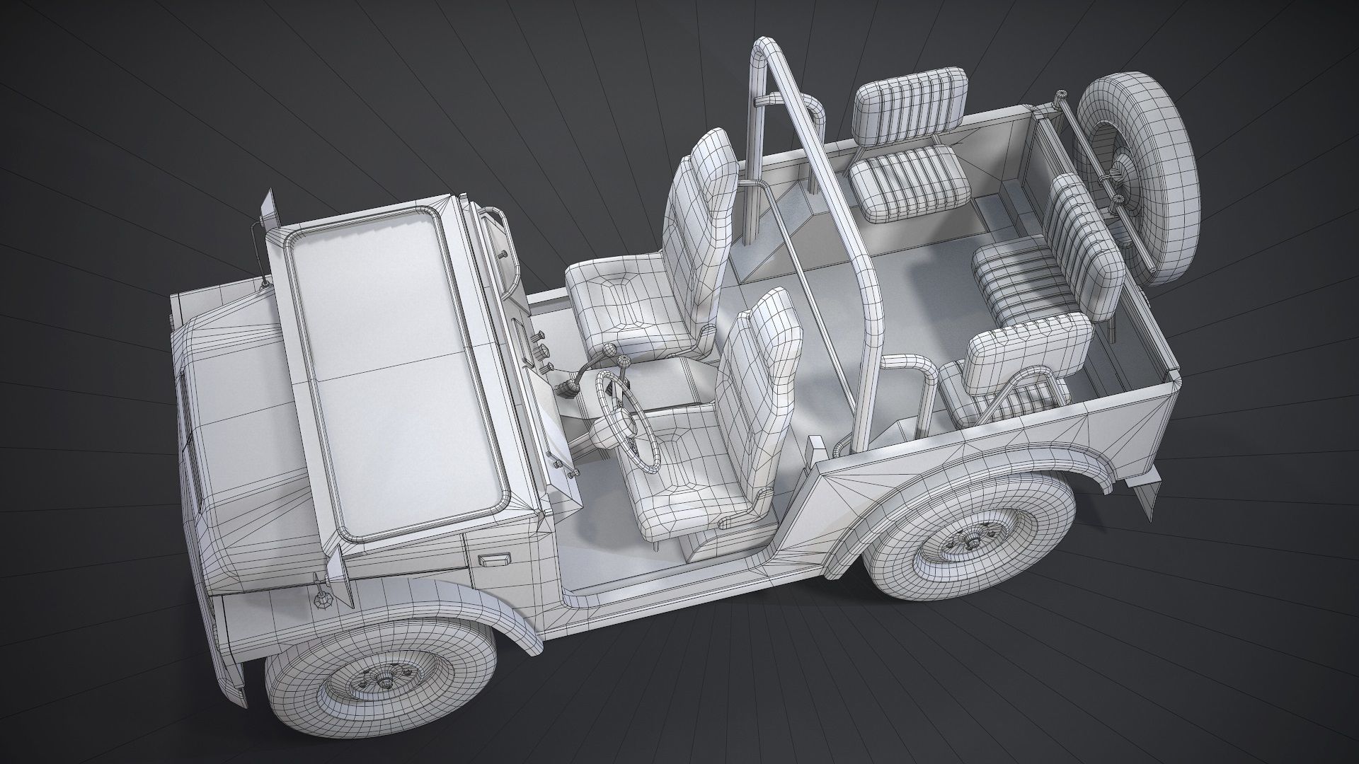 Suzuki Jimny SJ20 1977-80 v2 Low-poly 3D model_12