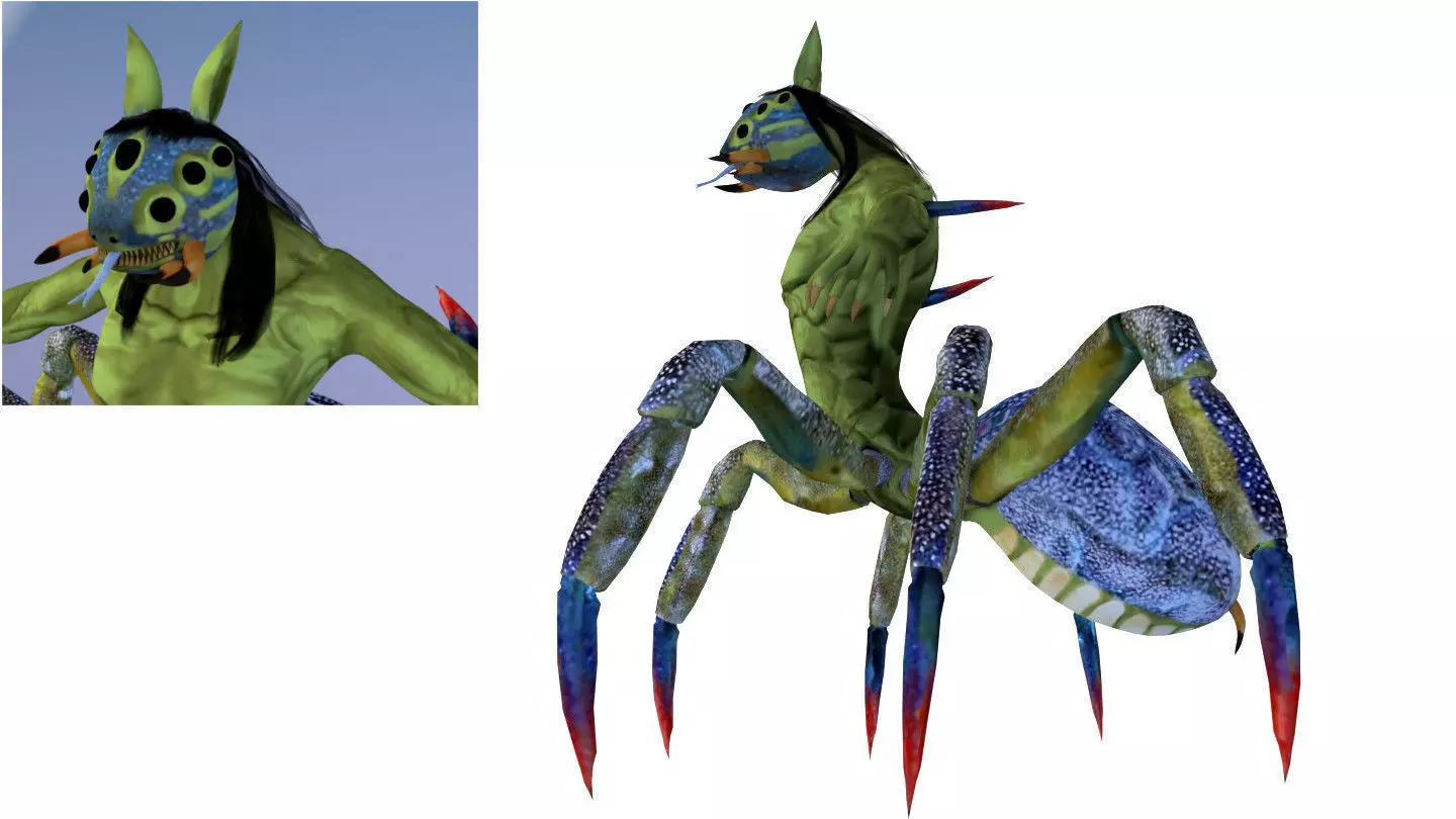 Boss Monster Cave Crab Spider Man 3D Model Fantasy Creature Low-poly 3D model